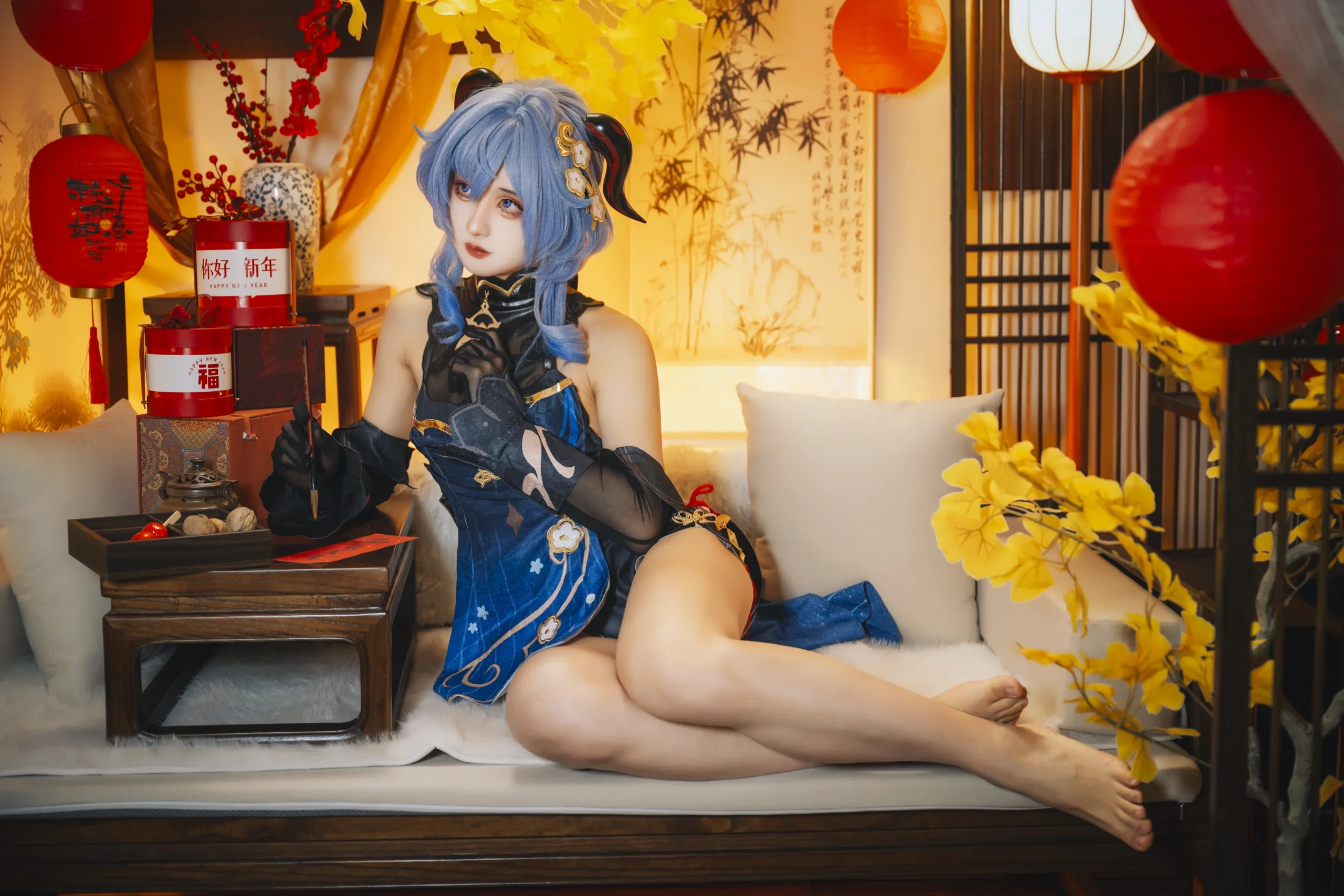 【甘雨cos】原神里的璃月少女，中式国风新年写真 - 第 3 张
