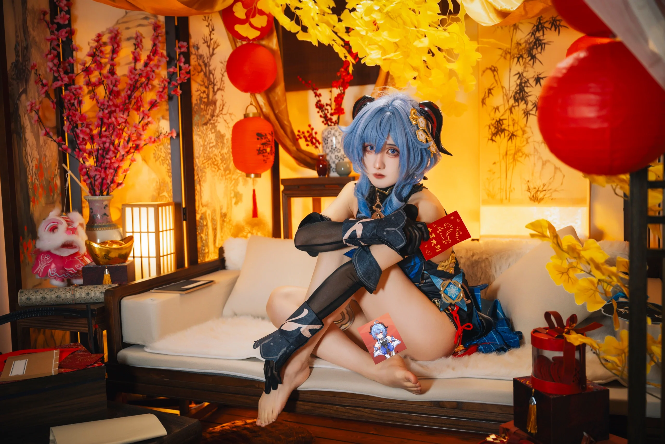 【甘雨cos】原神奔霄颂玉轮，海灯节年味满满的治愈系视觉 - 第 3 张