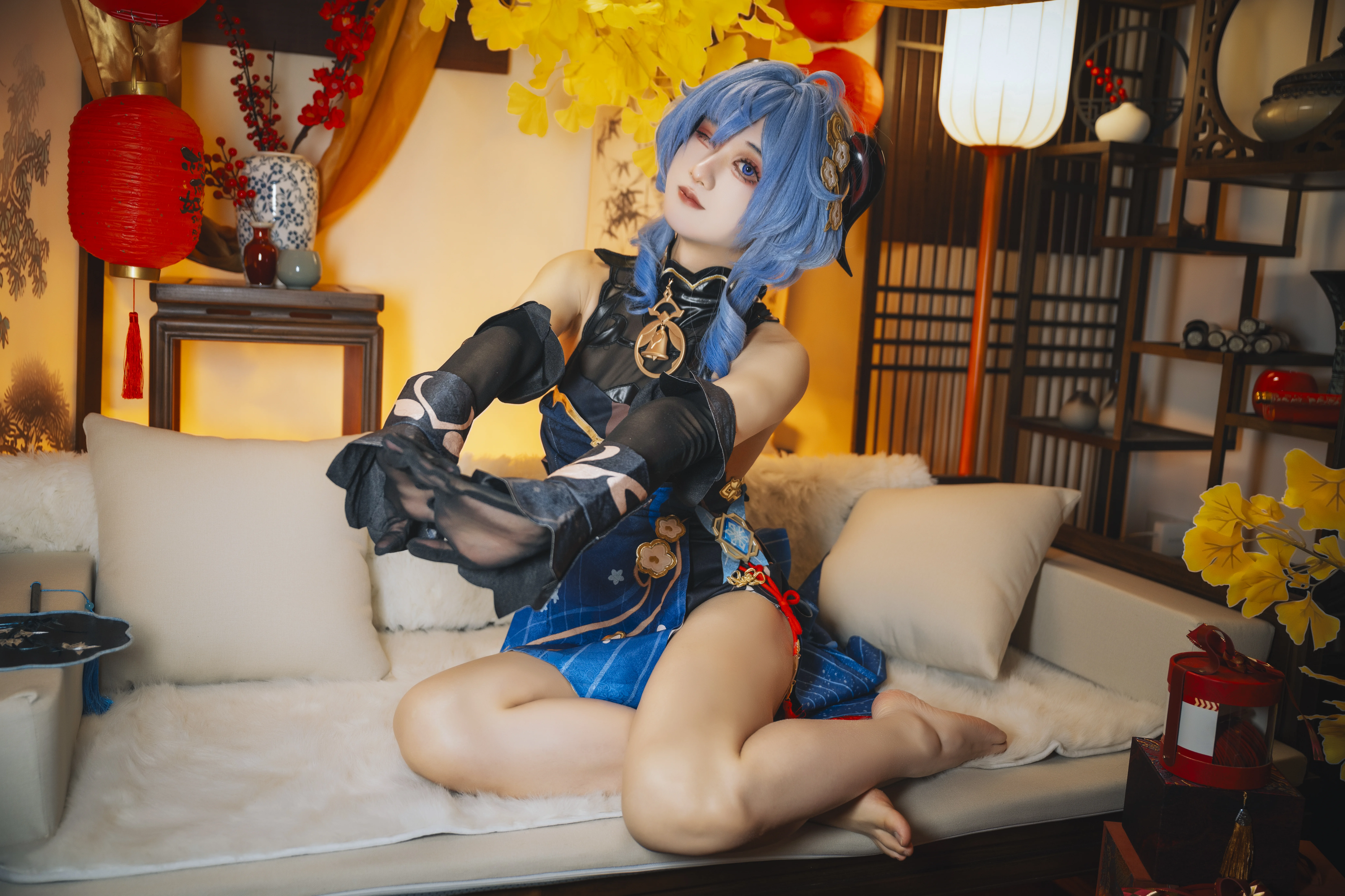 【甘雨cos】原神奔霄颂玉轮，海灯节年味满满的治愈系视觉 - 第 4 张
