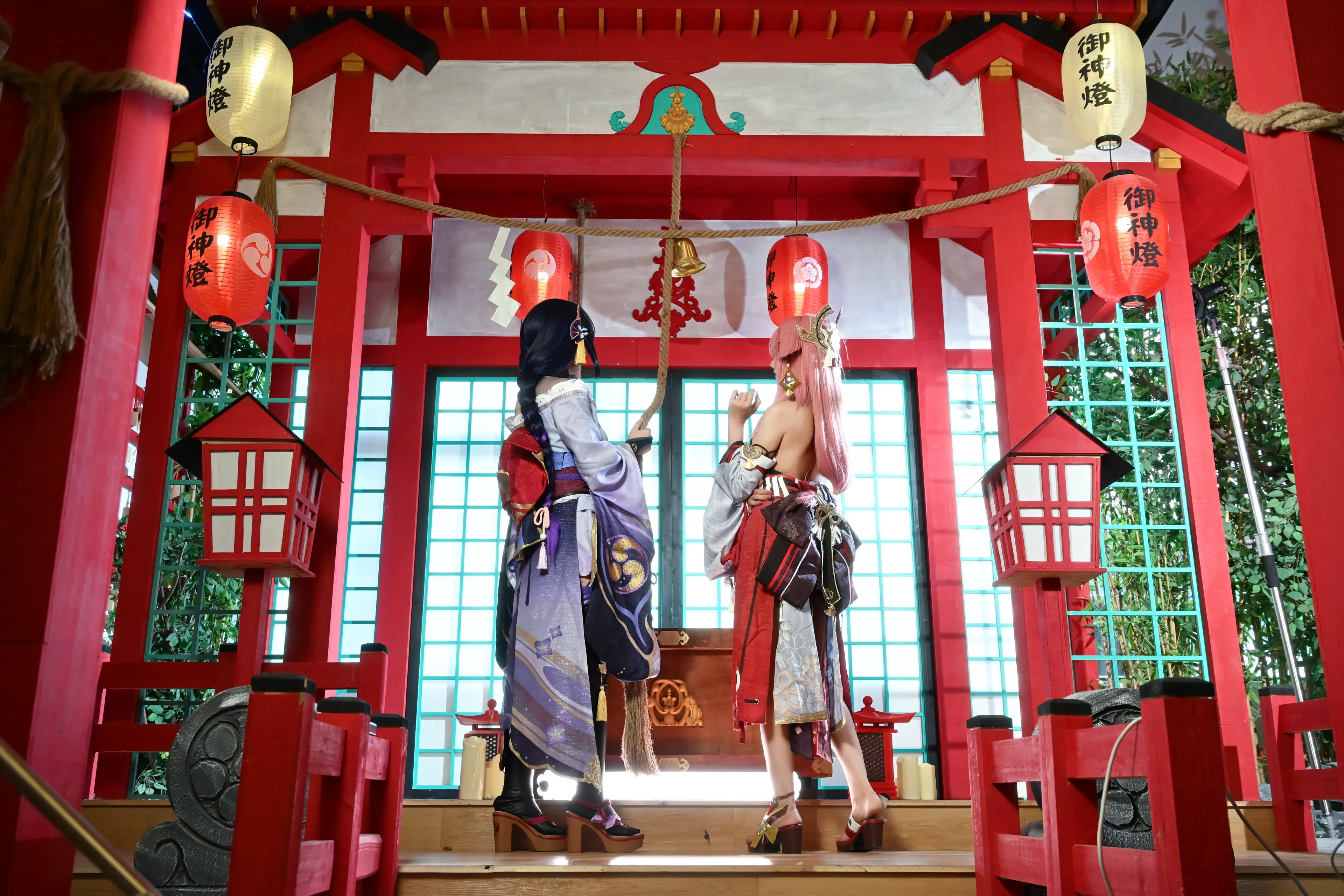 【八重神子＆雷電将軍コスプレ】鳴神組の和风神社の一日 - 5 枚目