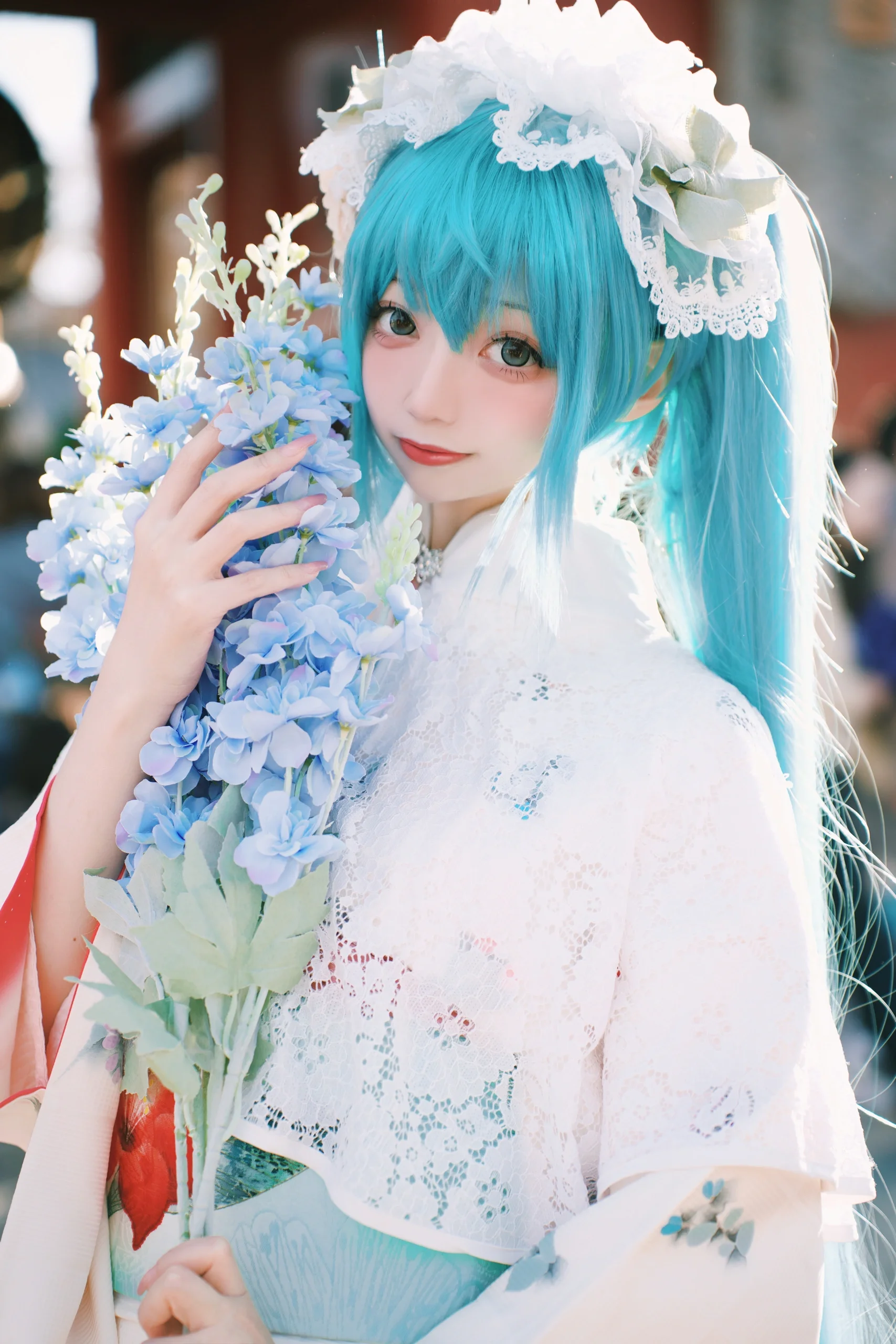 【初音未来cos】浅草寺的晴空下，私设和服初音 - 第 3 张