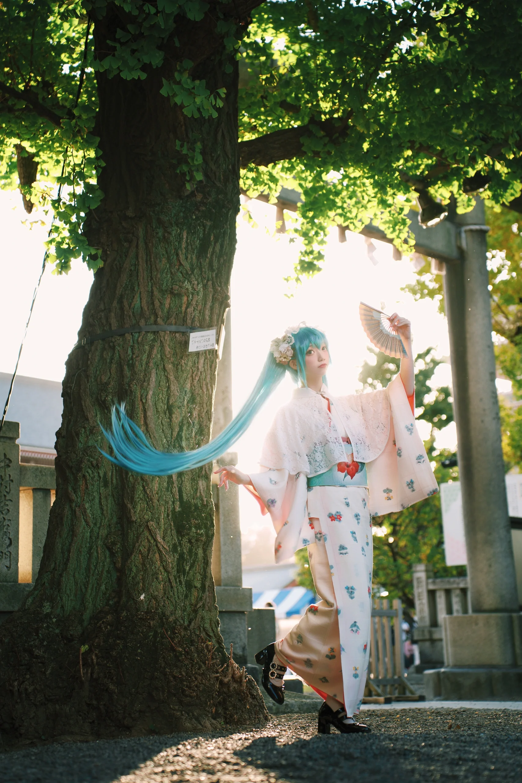 【初音未来cos】浅草寺的晴空下，私设和服初音 - 第 4 张