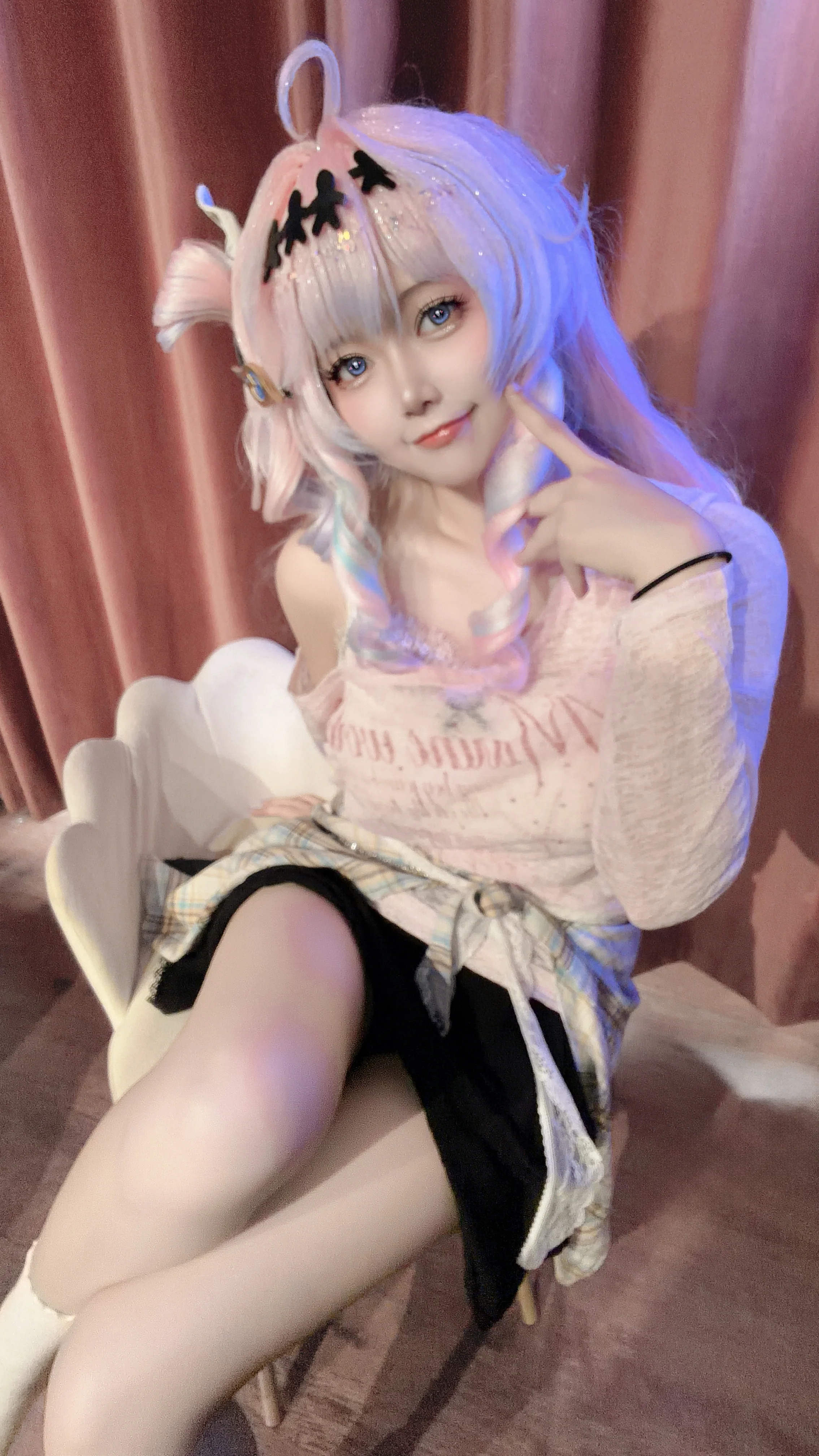 【达妮娅cos】鸣潮里的粉蓝精灵，日常混搭玩转氛围感