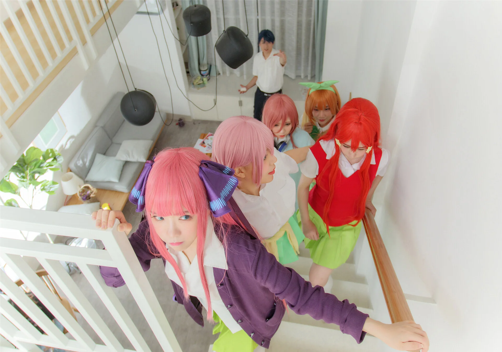 【五等分的花嫁cos】五姐妹同框，还原学习小组日常 - 第 4 张