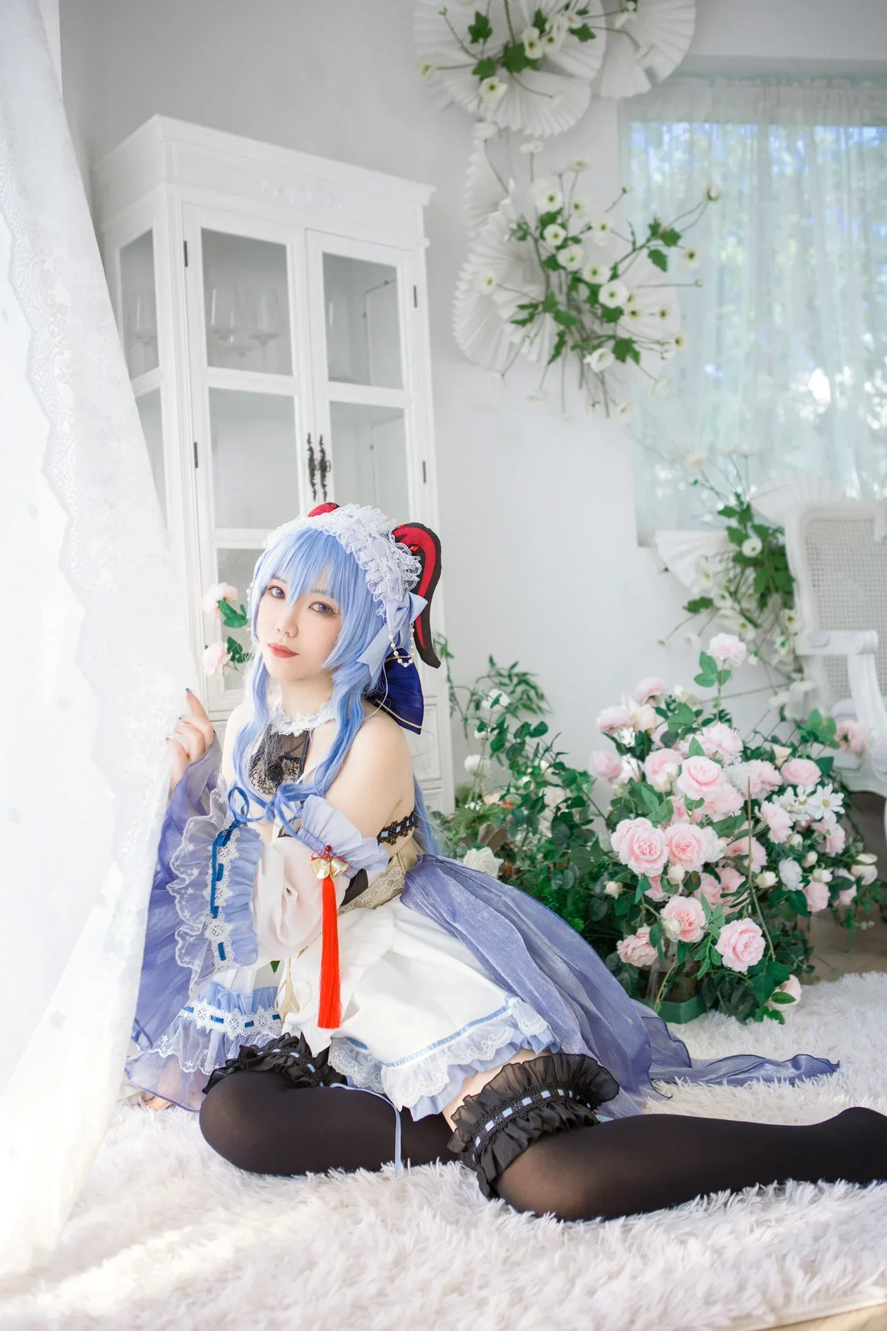 【甘雨cos】穿这套女仆装喝喜茶联动，等旗袍发货的快乐 - 第 3 张