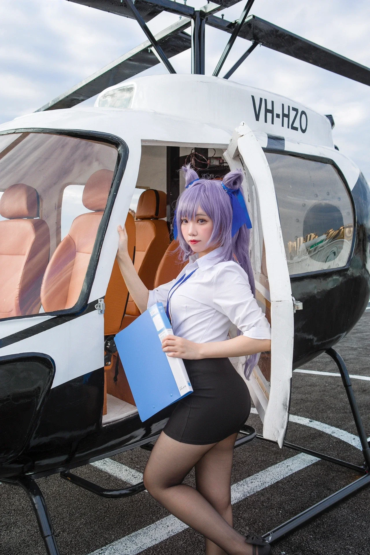 【刻晴cos】原神玉衡星与现代OL黑丝制服的混搭尝试