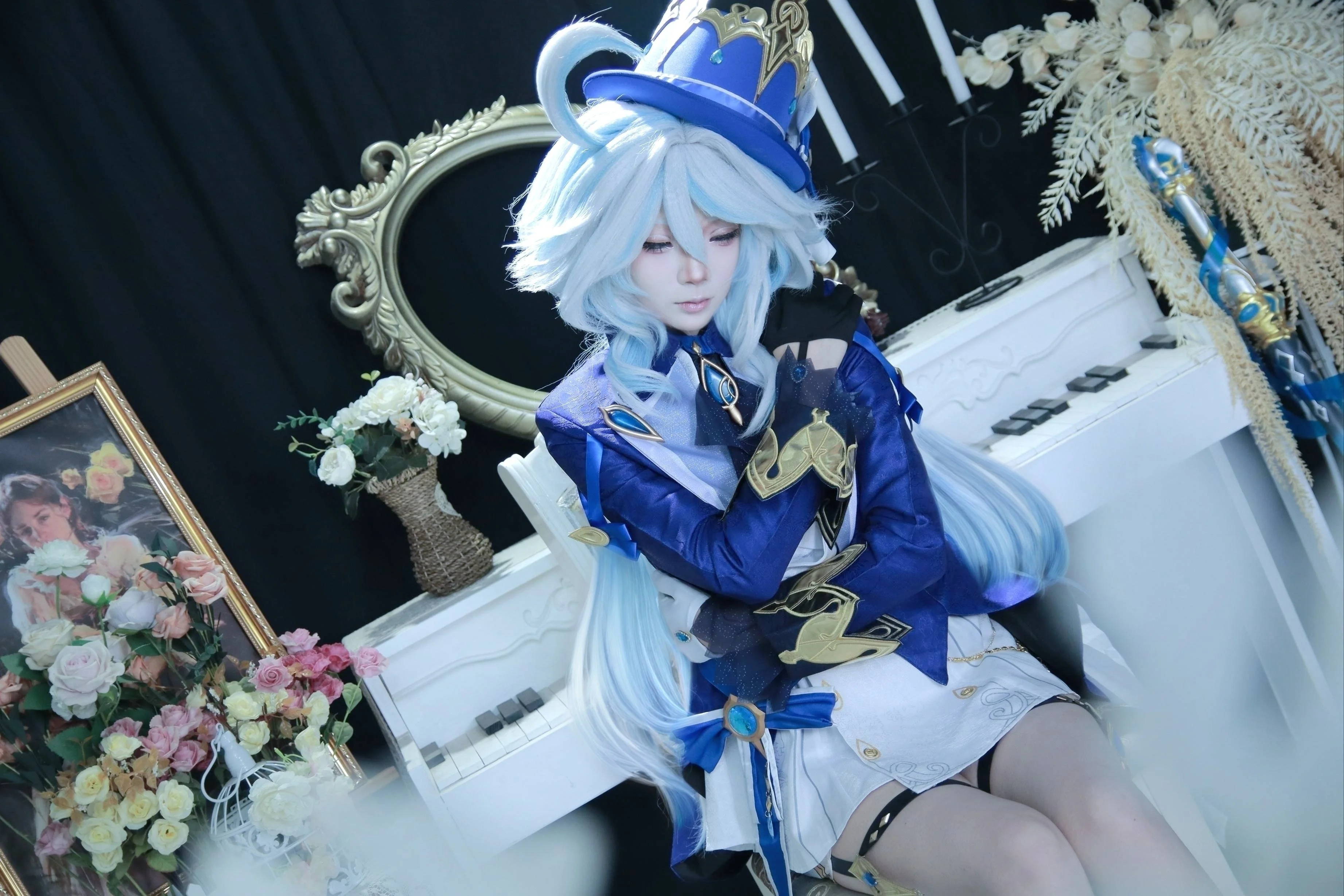 【フリーナ コスプレ】純白と深い青の世界で、ステージに立つ水の女神様に出会う - 11 枚目