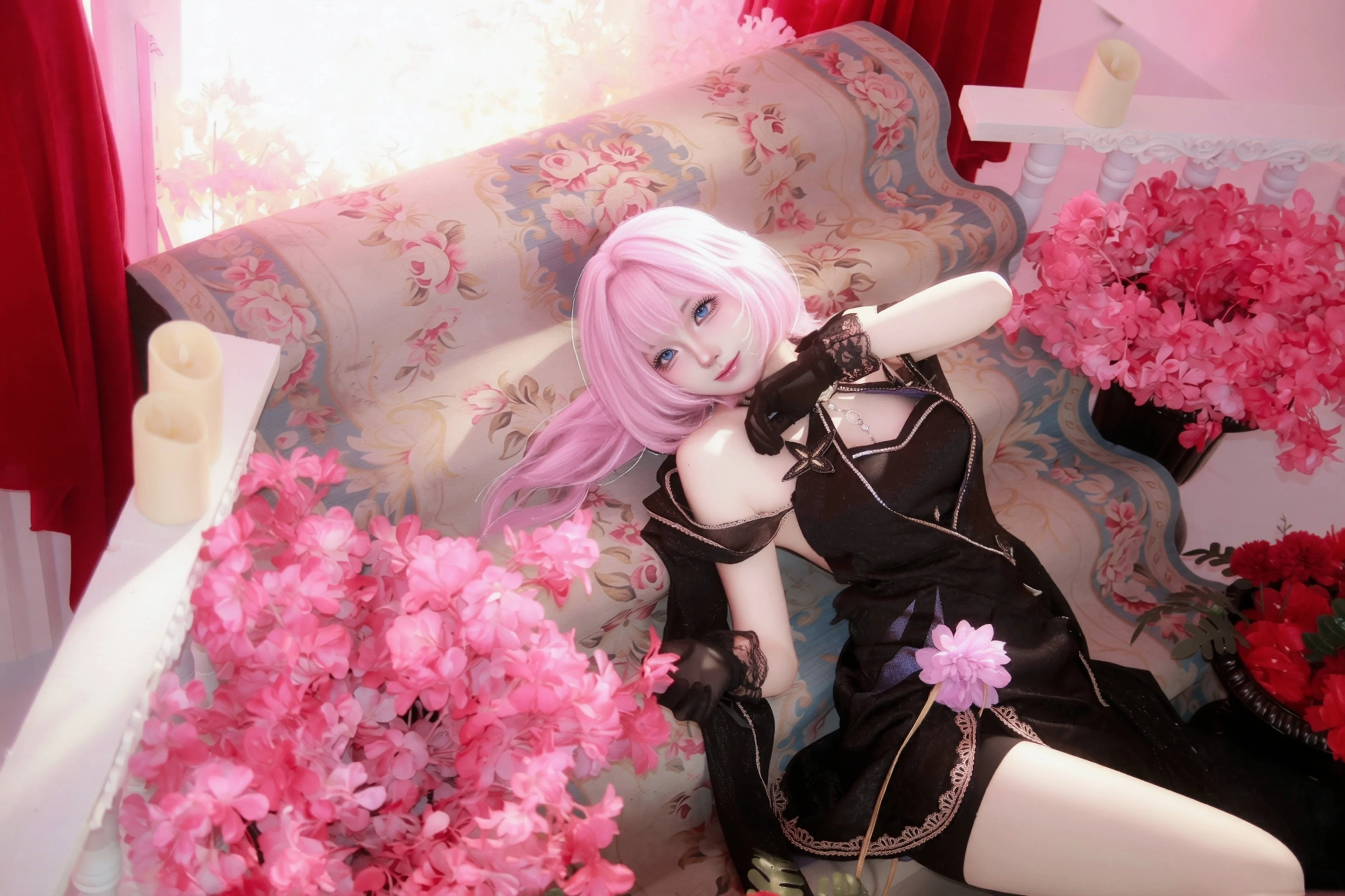 【爱莉希雅cos】崩坏三创忆之境，无暇粉色精灵优雅降临 - 第 1 张
