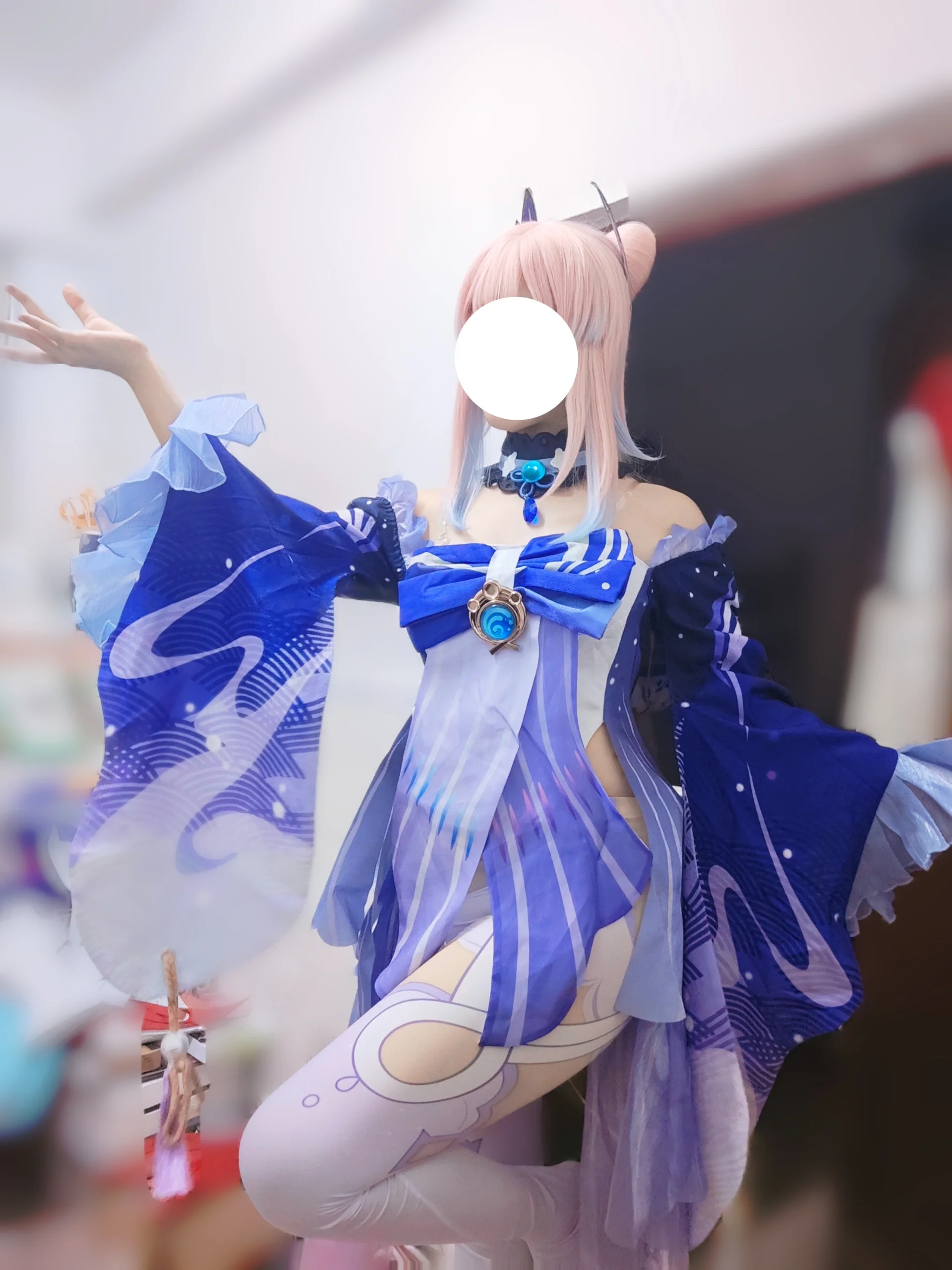 【心海cos】海祇岛现人神巫女的试衣初体验