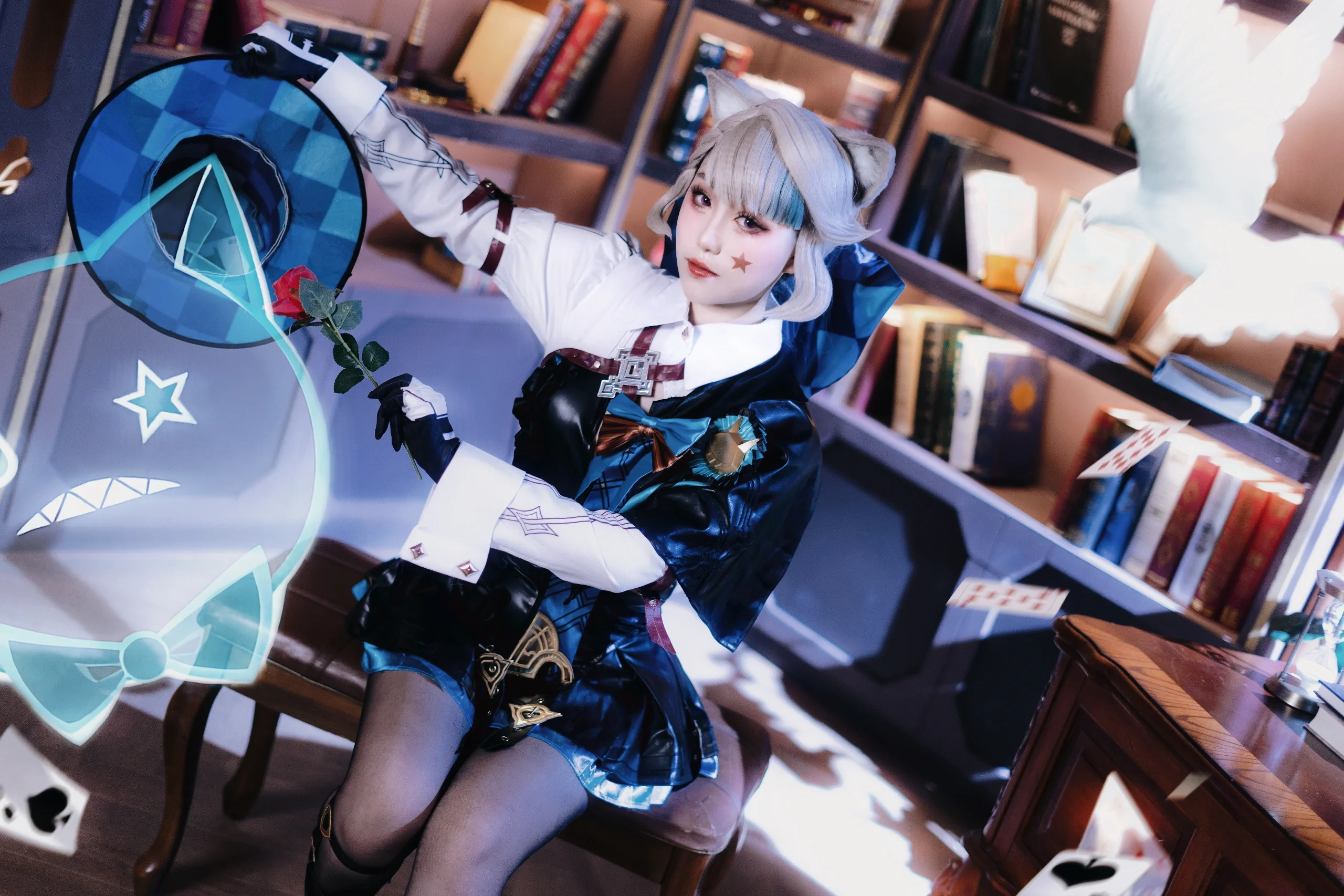 【琳妮特cos】枫丹魔术猫猫的魔术秀，复古书房正片 - 第 2 张
