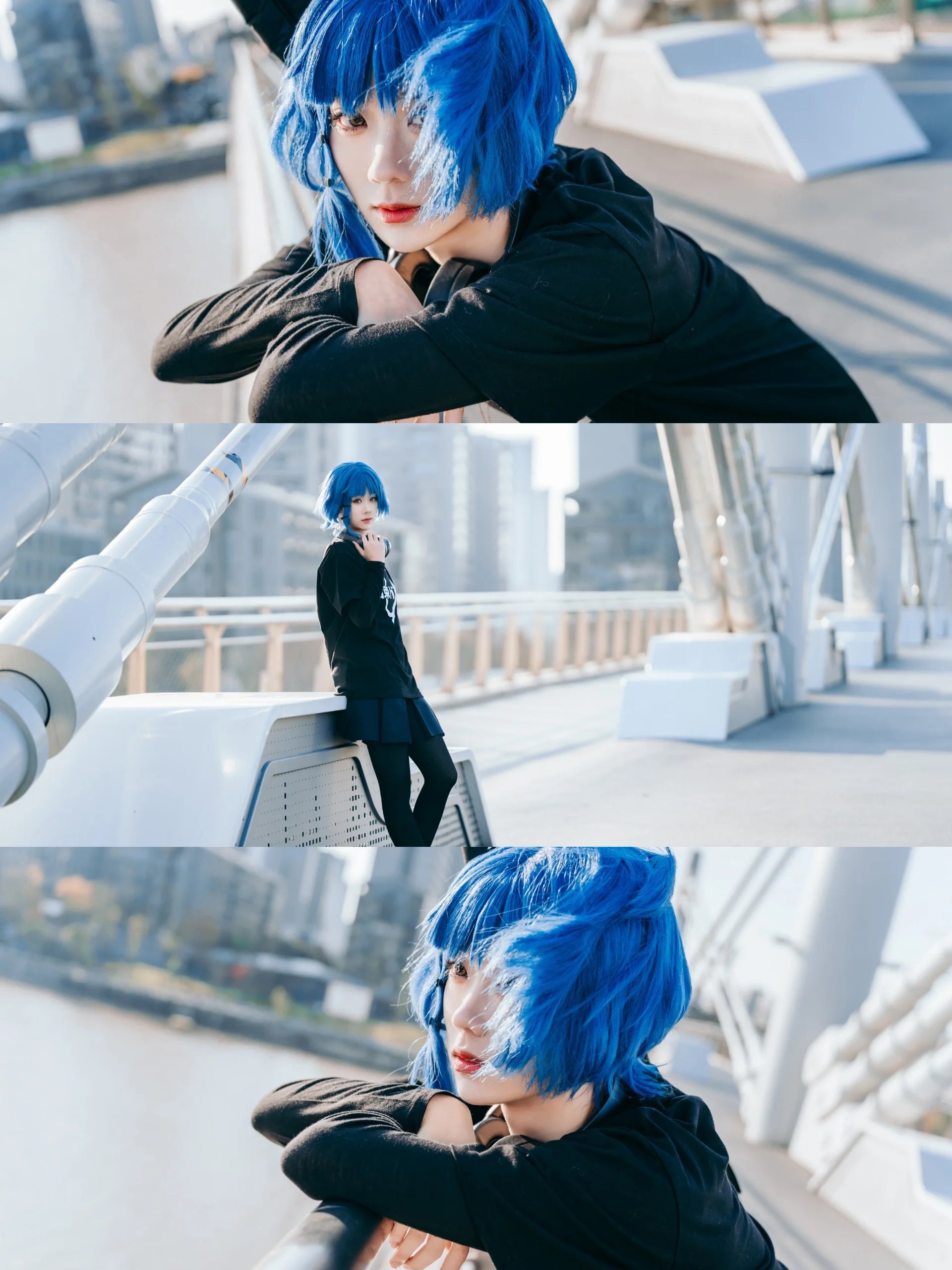 [Yamada Ryo Cosplay] The Winter Bassist of Grand Canal Park: That Splash of Blue in the White Buildings - Image 1