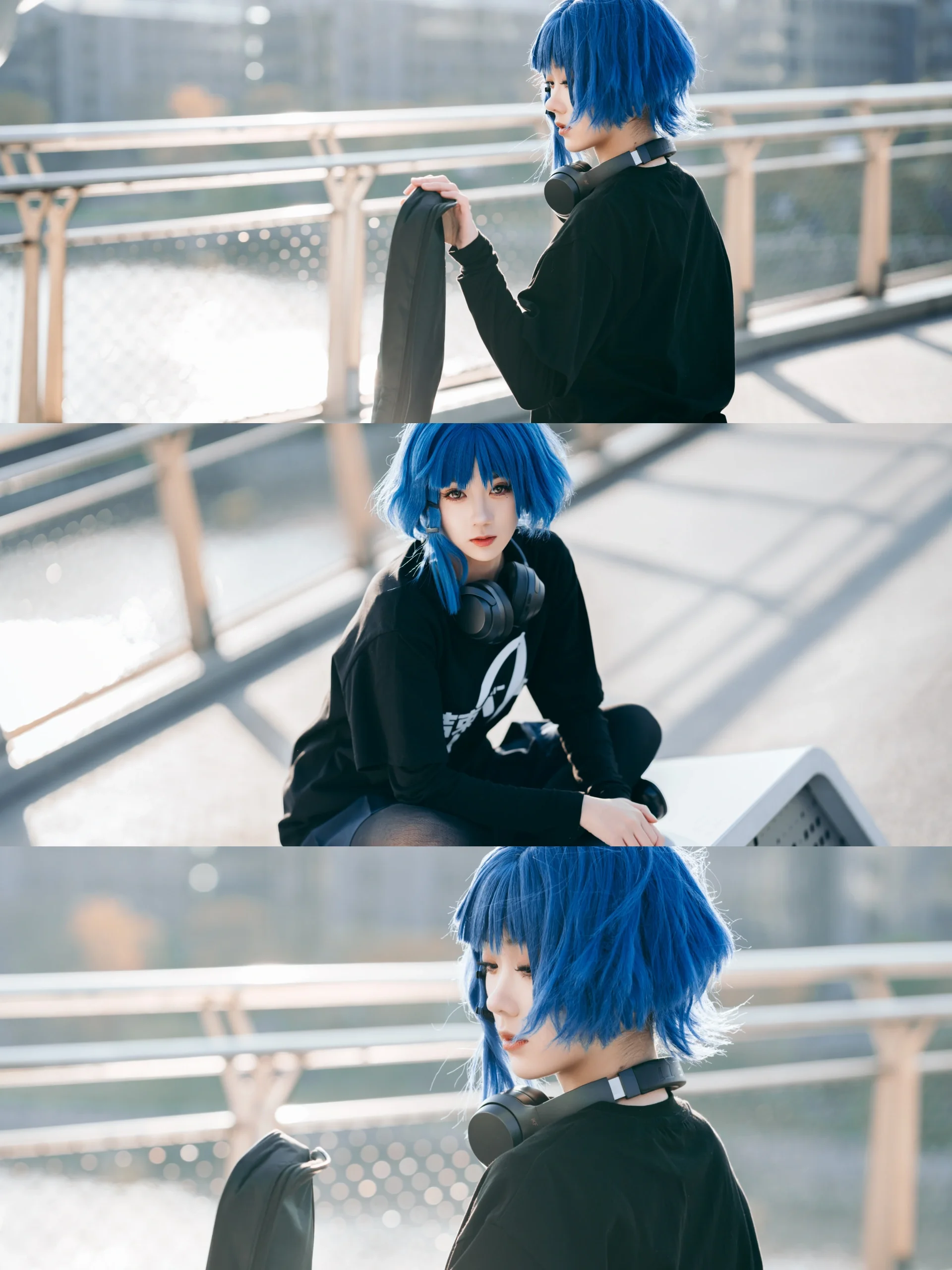 [Yamada Ryo Cosplay] The Winter Bassist of Grand Canal Park: That Splash of Blue in the White Buildings - Image 3