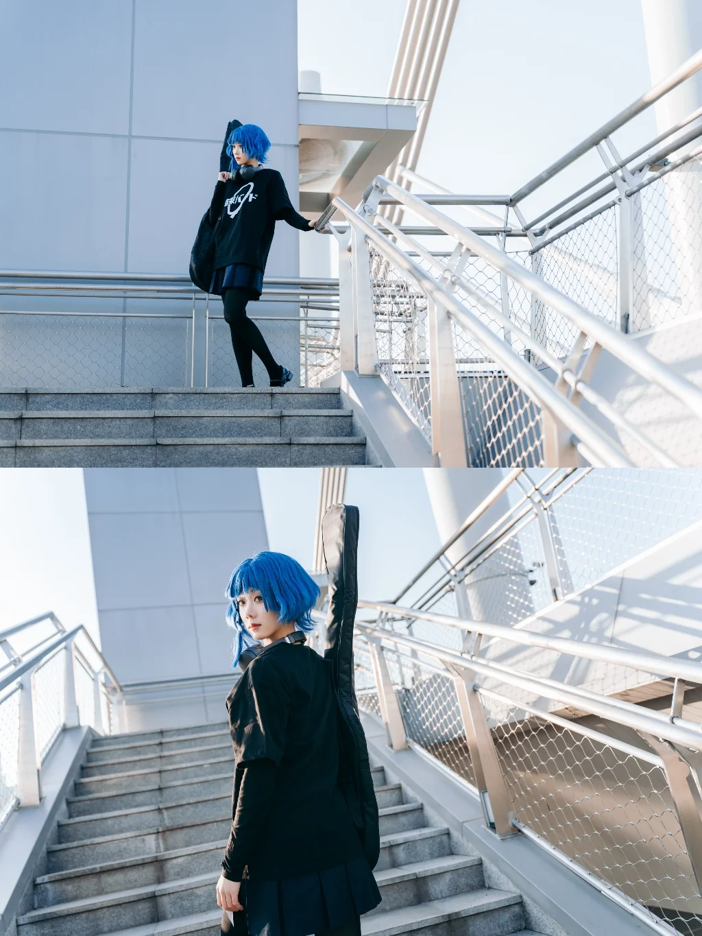 [Yamada Ryo Cosplay] The Winter Bassist of Grand Canal Park: That Splash of Blue in the White Buildings - Image 4