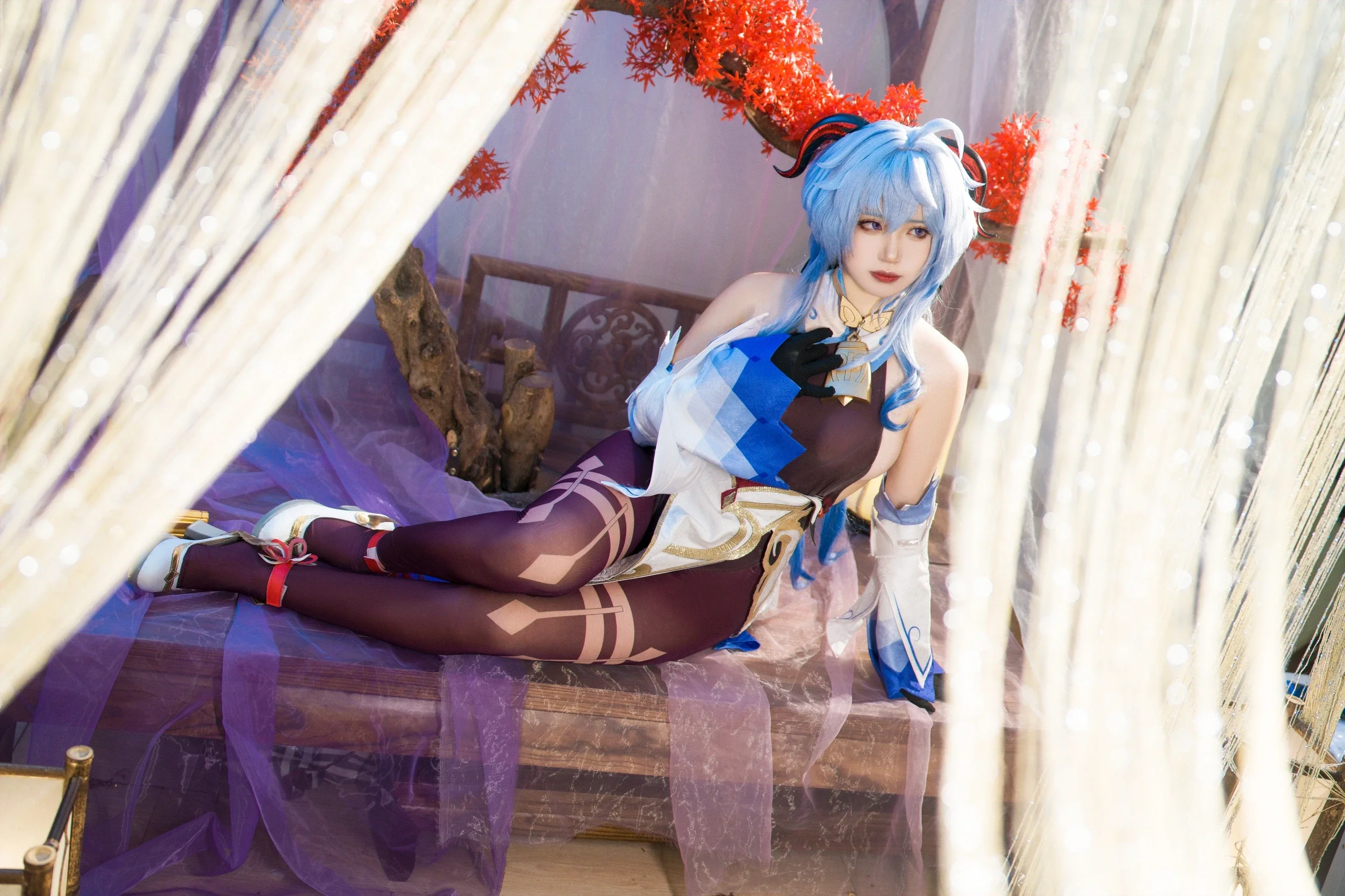 【甘雨cos】原神璃月七星的秘书，这套国风长袍如何 - 第 3 张