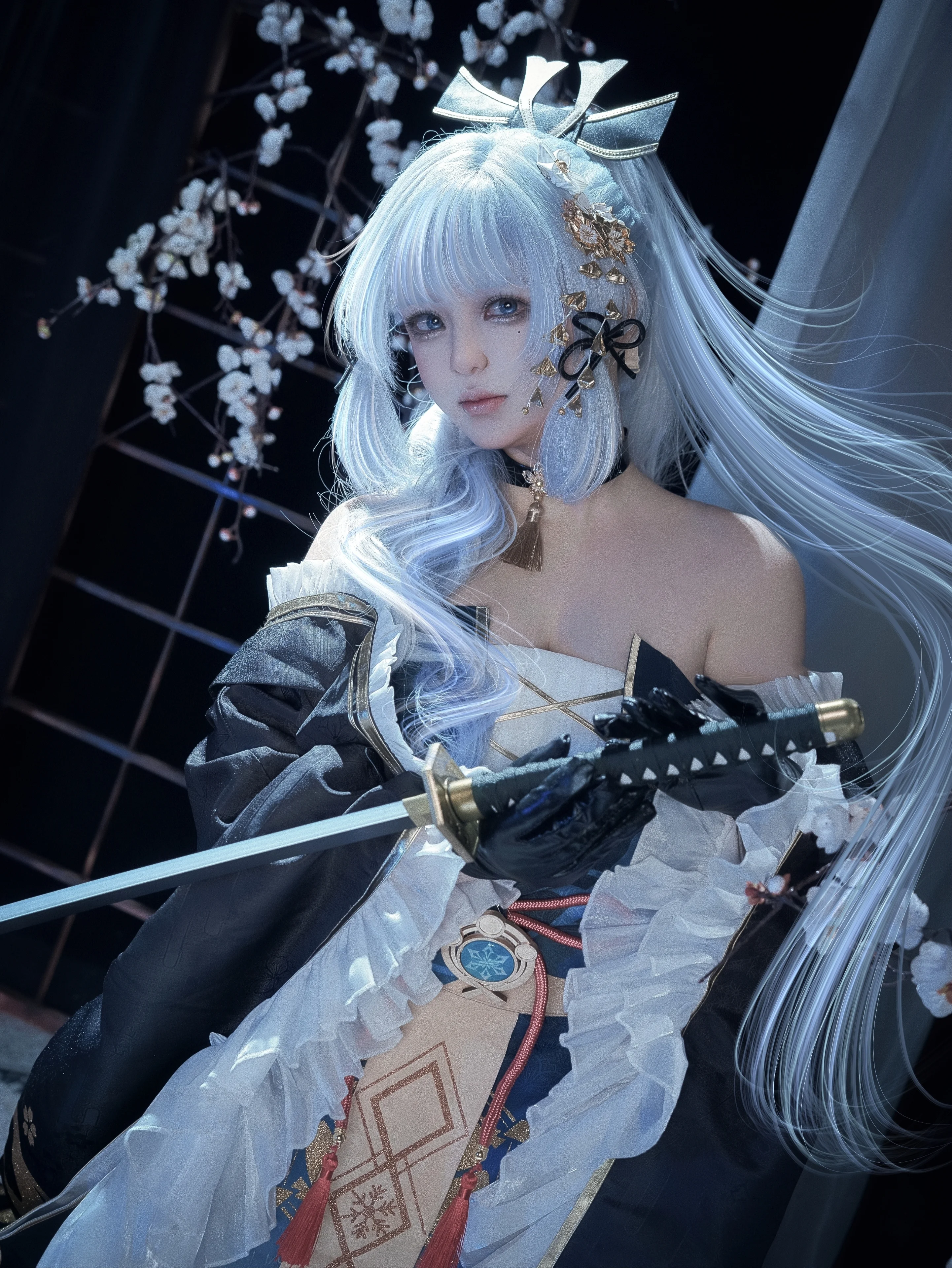 【神里绫华cos】黑道千金风，持刀赴会 - 第 1 张