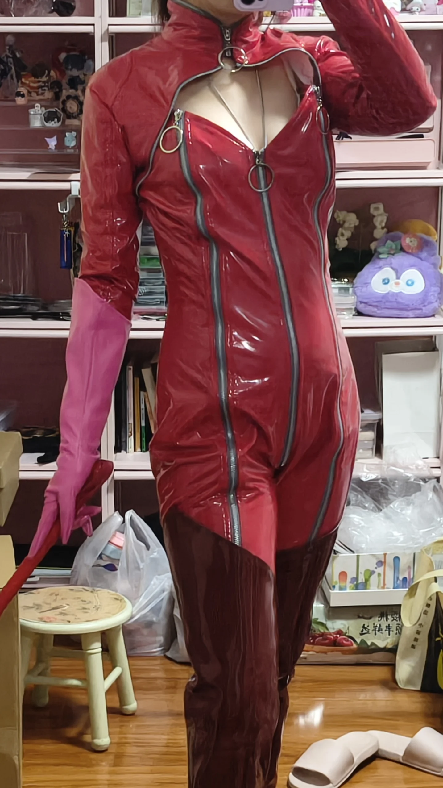 【高卷杏cos】女神异闻录5的PVC红色战衣试衣分享 - 第 2 张