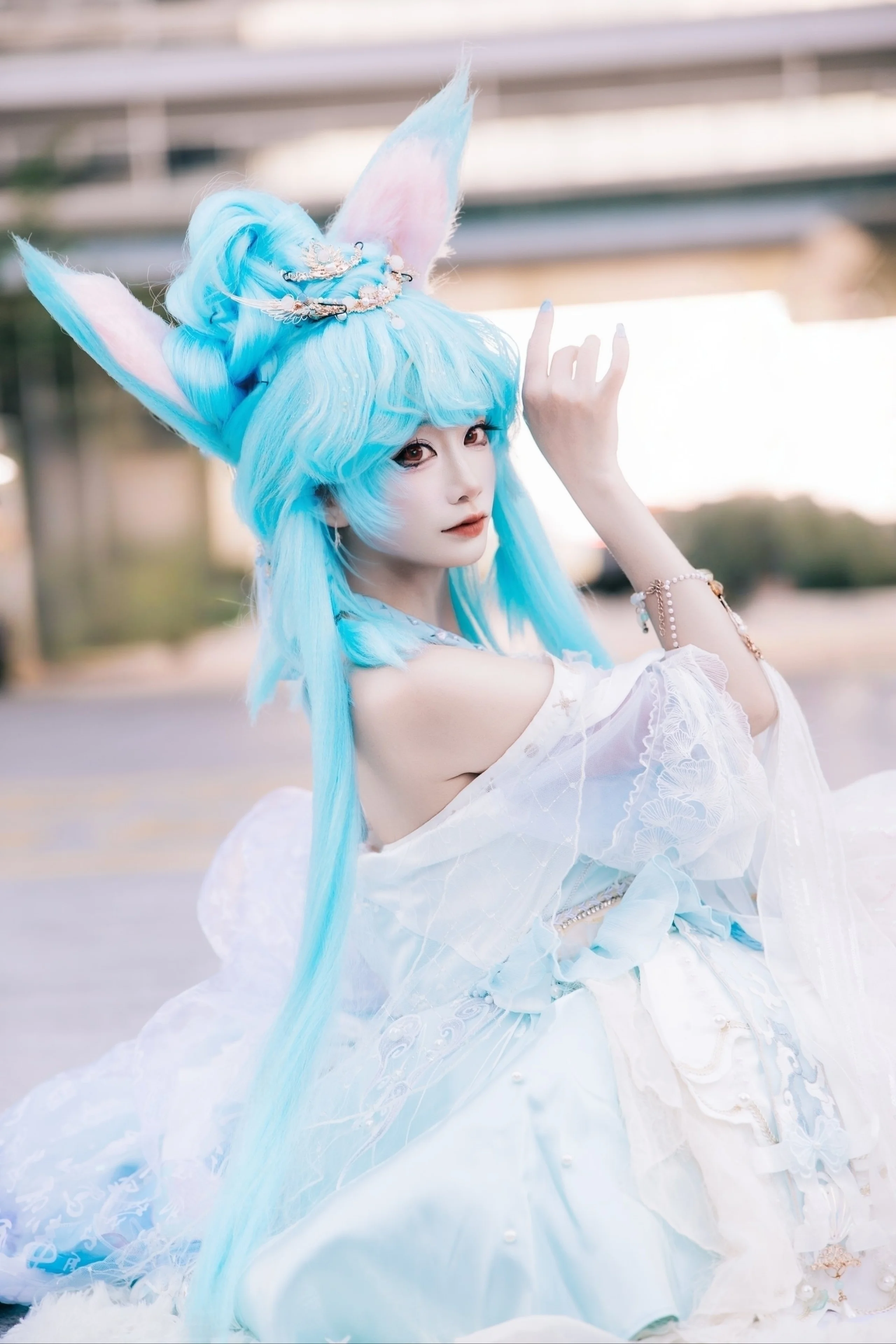 【蓝兔cos】私设古风洛丽塔，CP31外景化身梦幻国风少女 - 第 3 张
