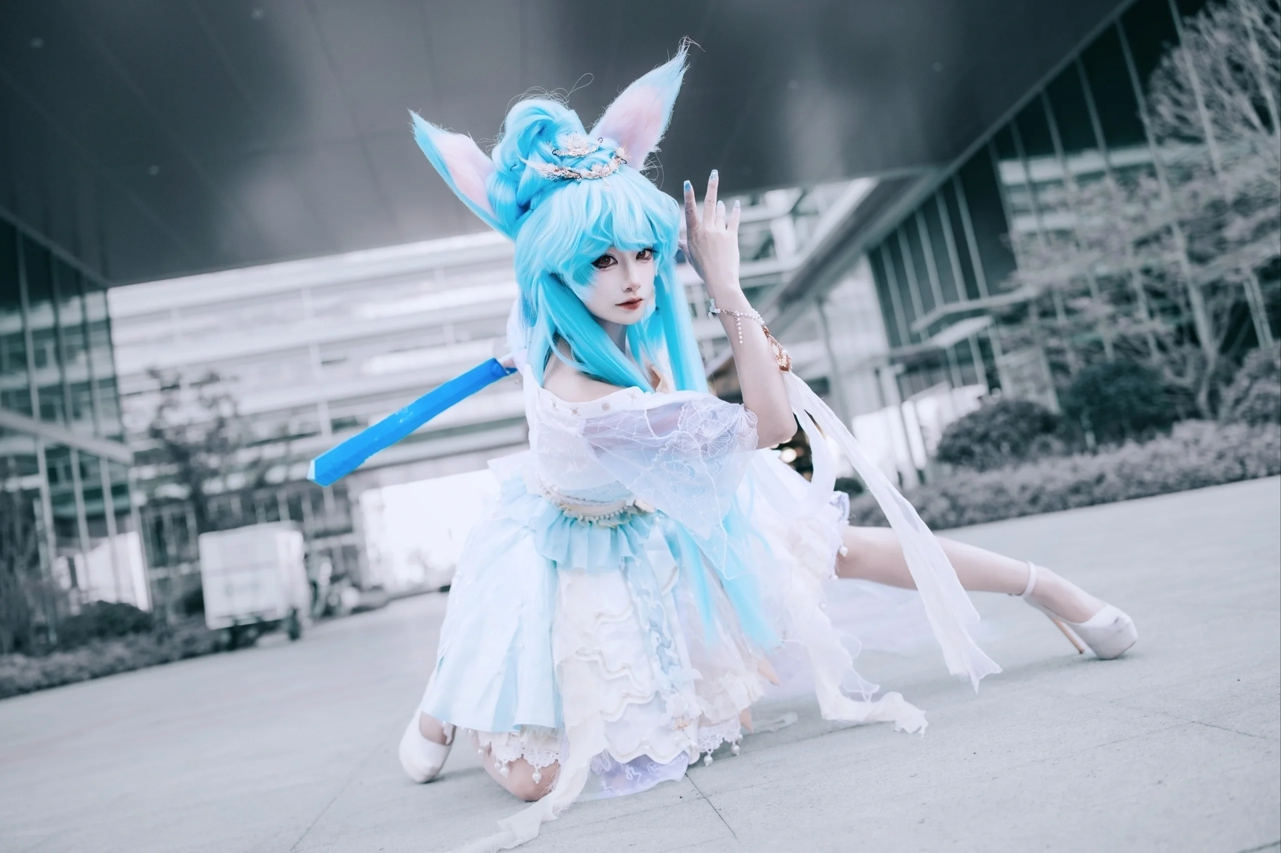 【蓝兔cos】私设古风洛丽塔，CP31外景化身梦幻国风少女 - 第 4 张