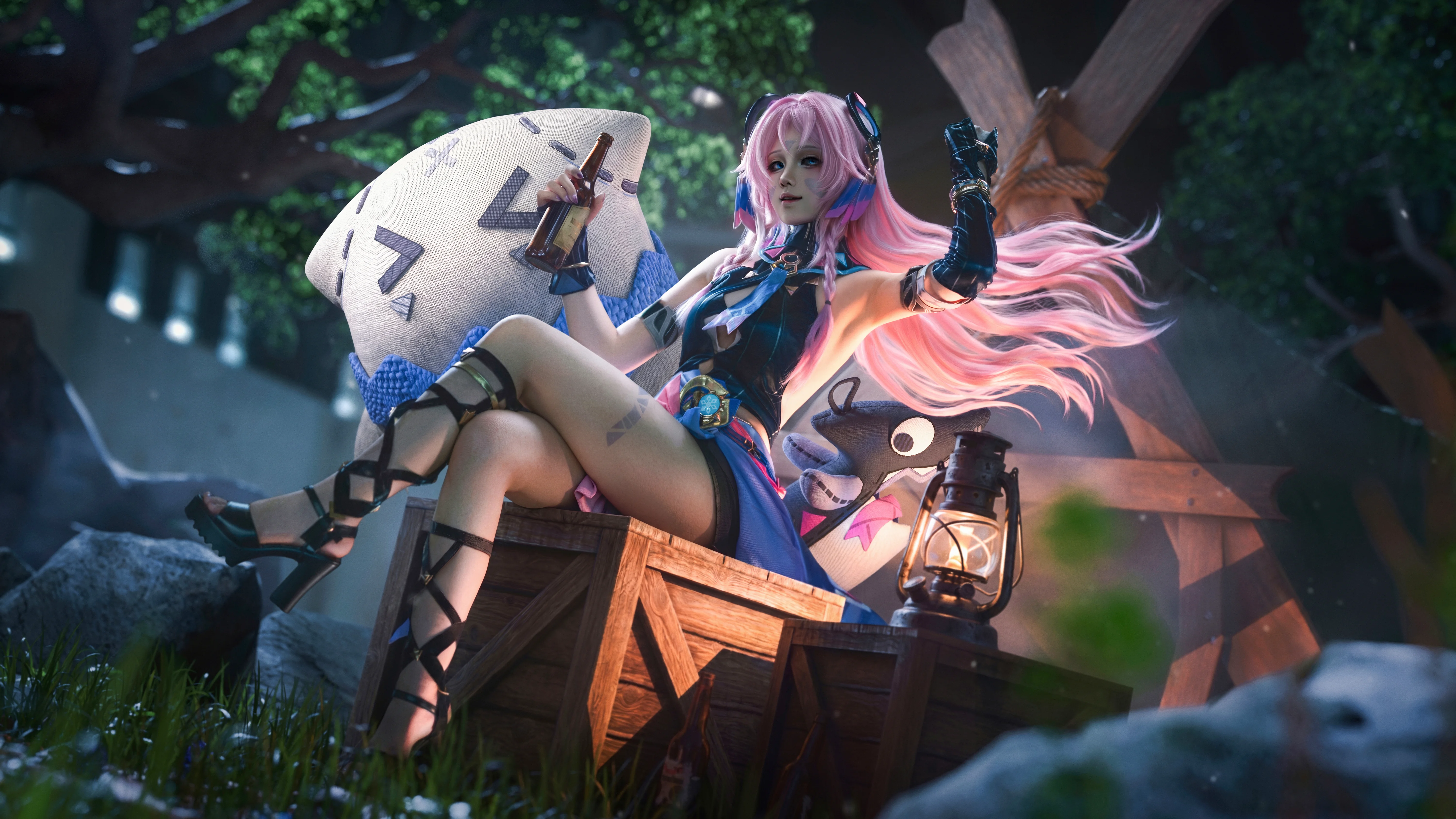 【茜特菈莉cos】原神世界線，夜色下的愜意小酌