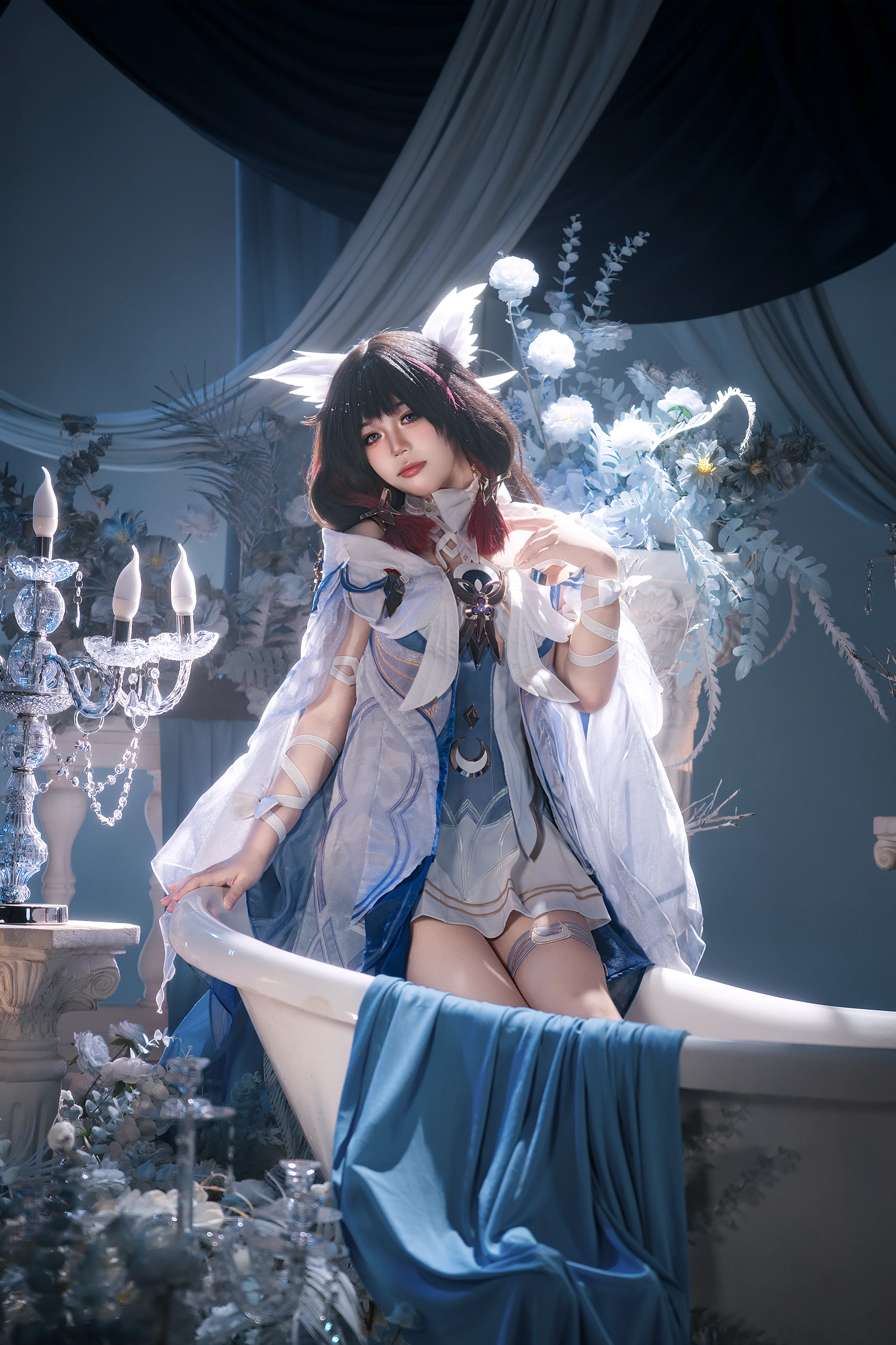 【哥伦比娅cos】原神伴月同眠，静谧浴缸氛围感写真