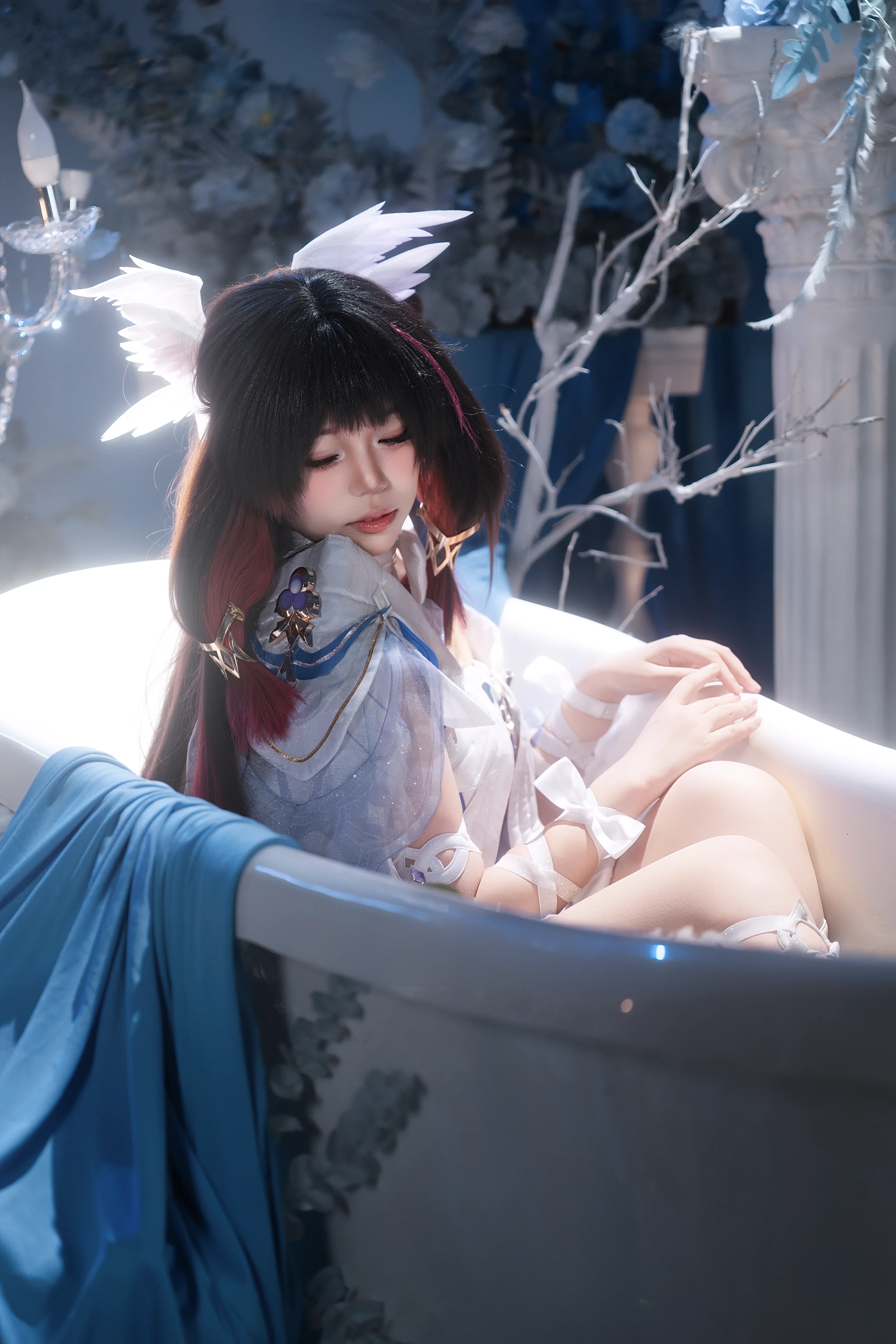 【哥伦比娅cos】原神伴月同眠，静谧浴缸氛围感写真 - 第 4 张