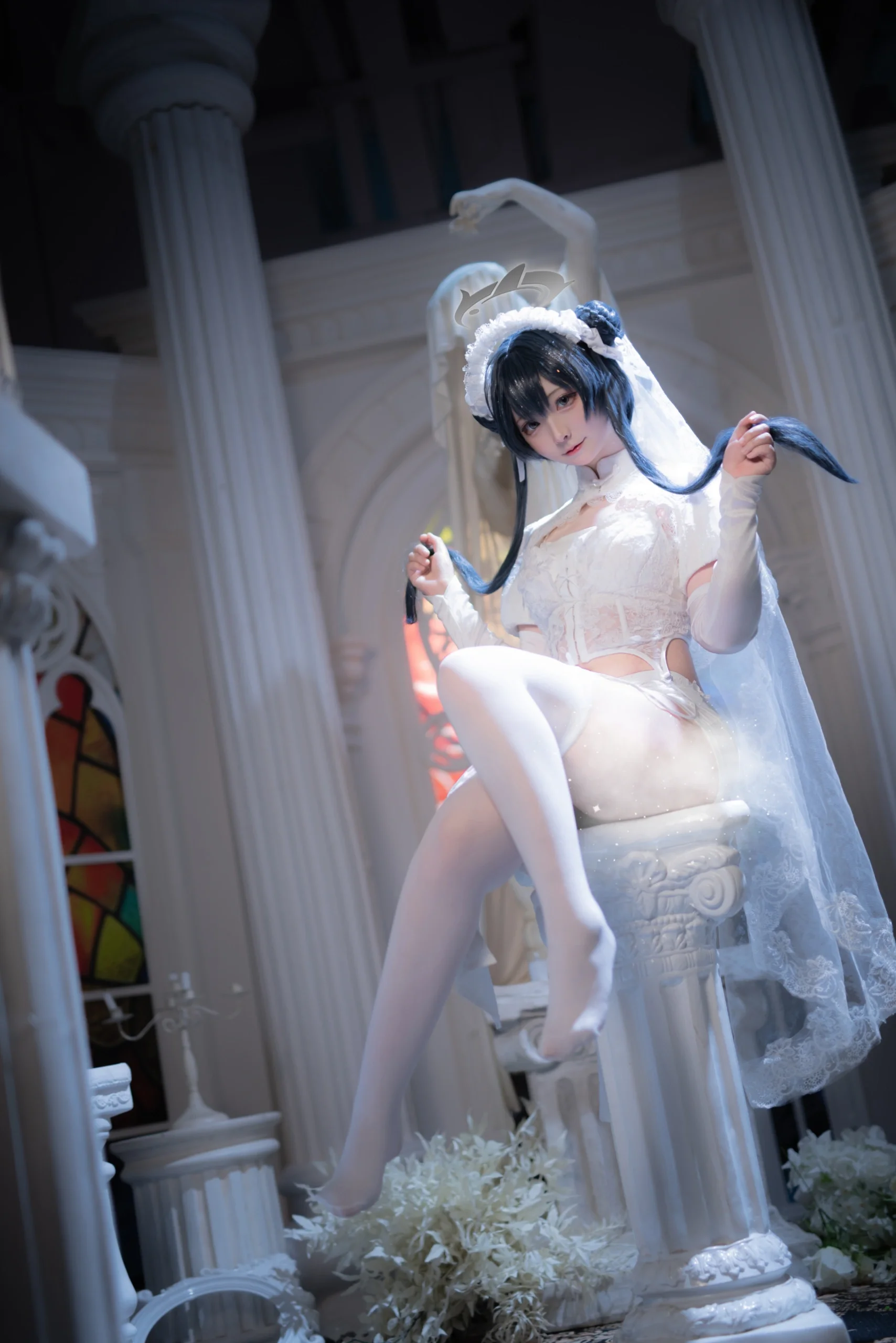 [Misaki cosplay] Blue Archive Pure White Wedding Dress Church Special - Image 1