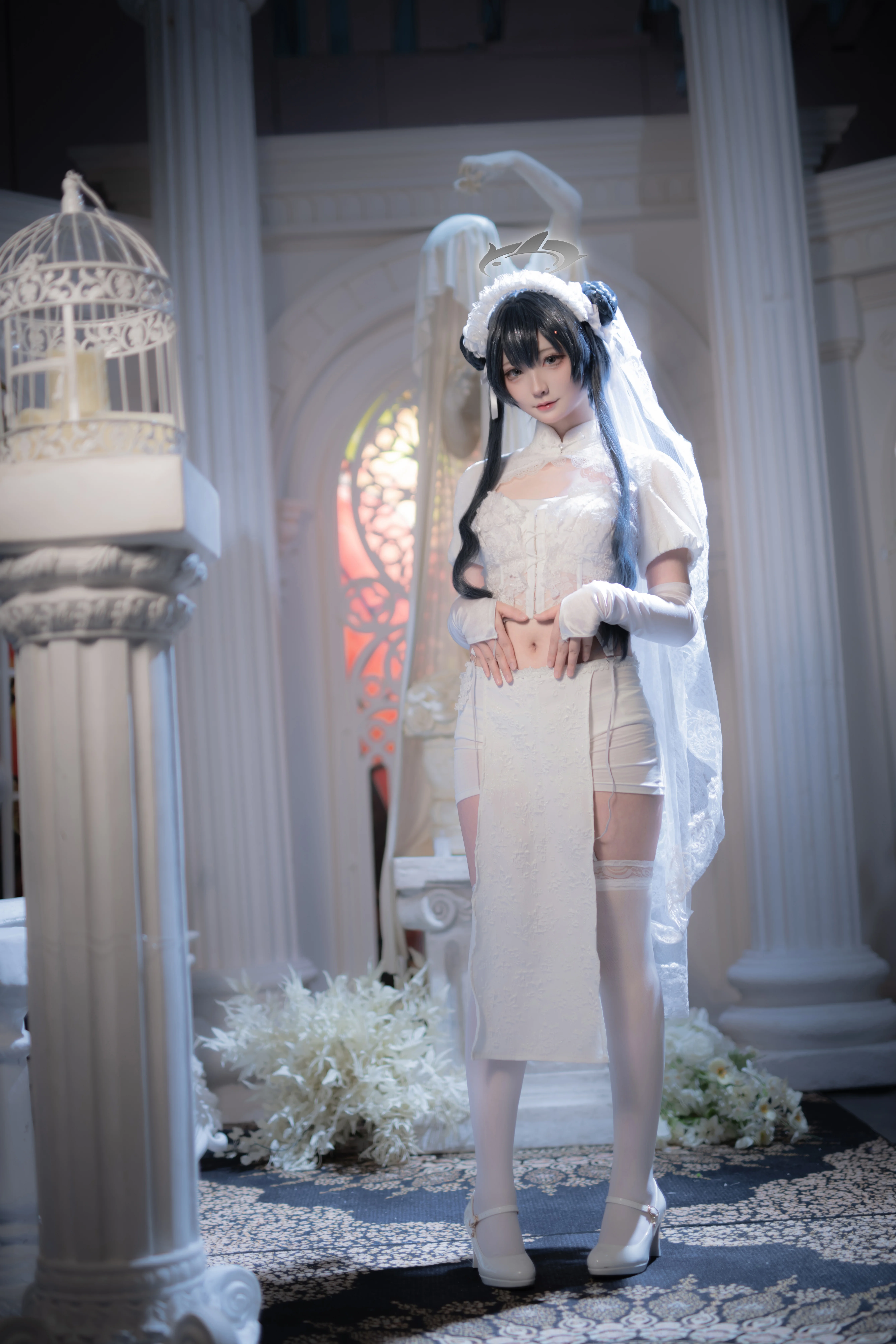 [Misaki cosplay] Blue Archive Pure White Wedding Dress Church Special - Image 4