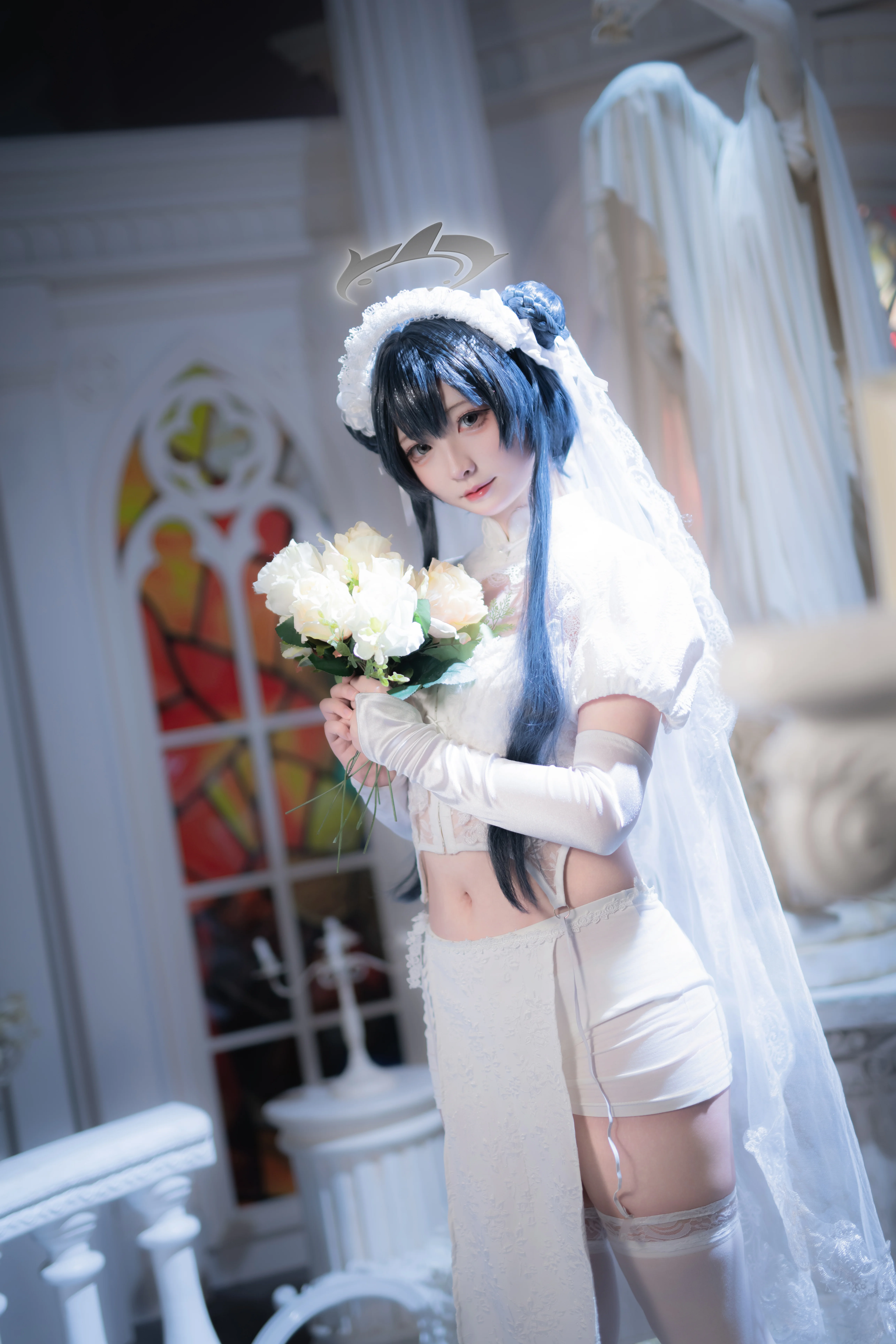 [Misaki cosplay] Blue Archive Pure White Wedding Dress Church Special - Image 5