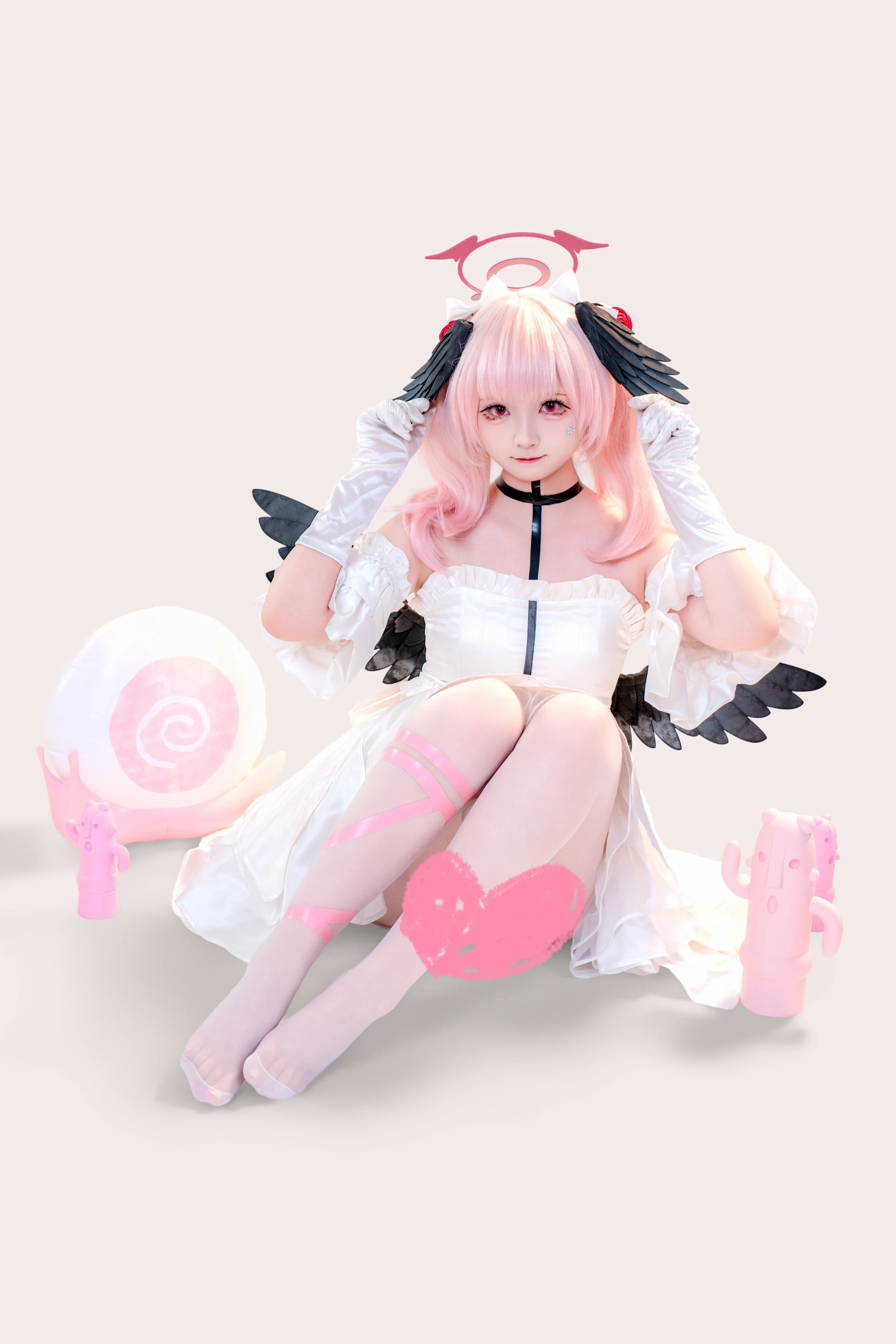 【下江小春cos】蔚藍檔案裡的天使降臨，白色紗裙出片實錄 - 第 3 張