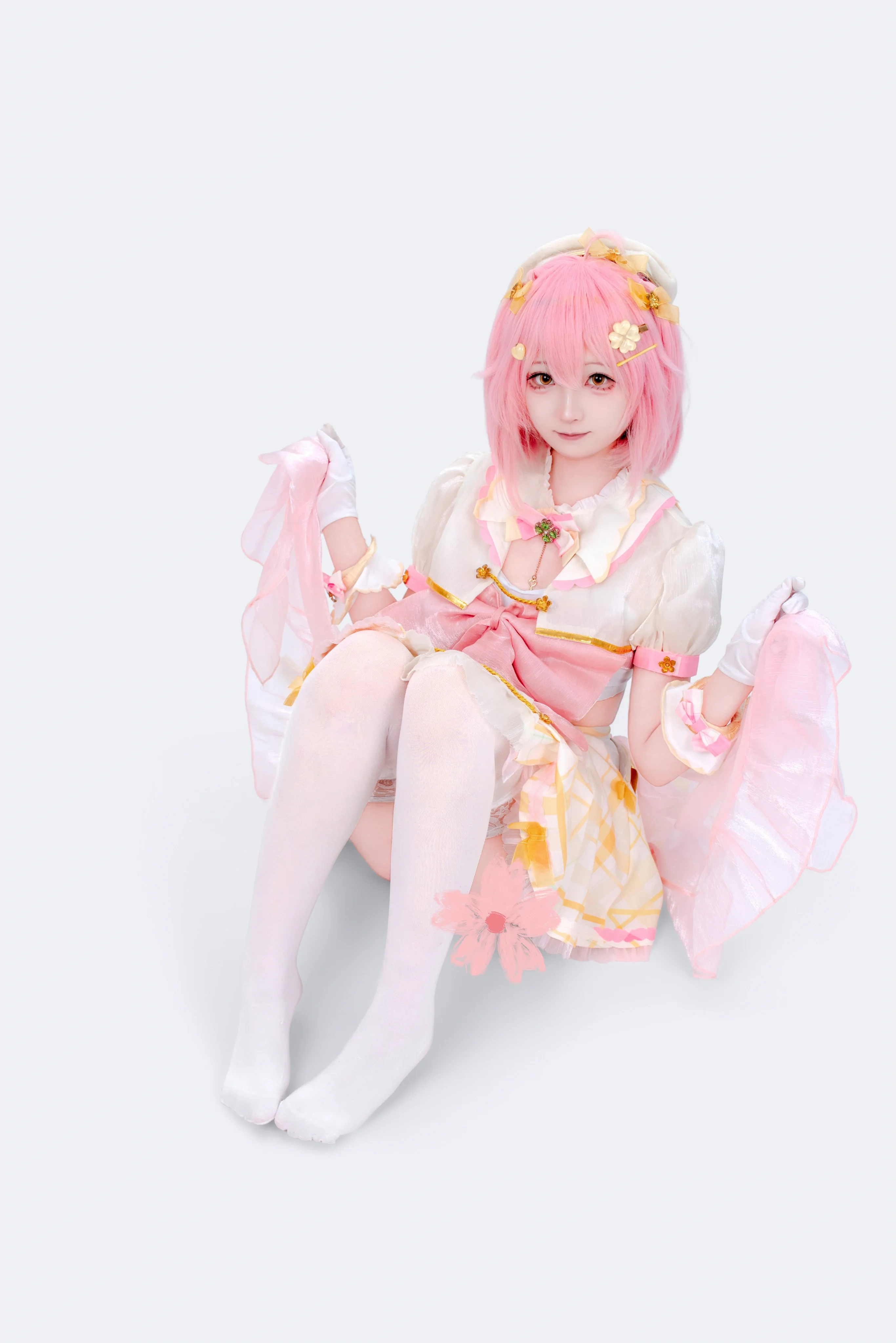 【永雏塔菲cos】这身粉白主色调的魔法少女风装扮真的超甜 - 第 1 张