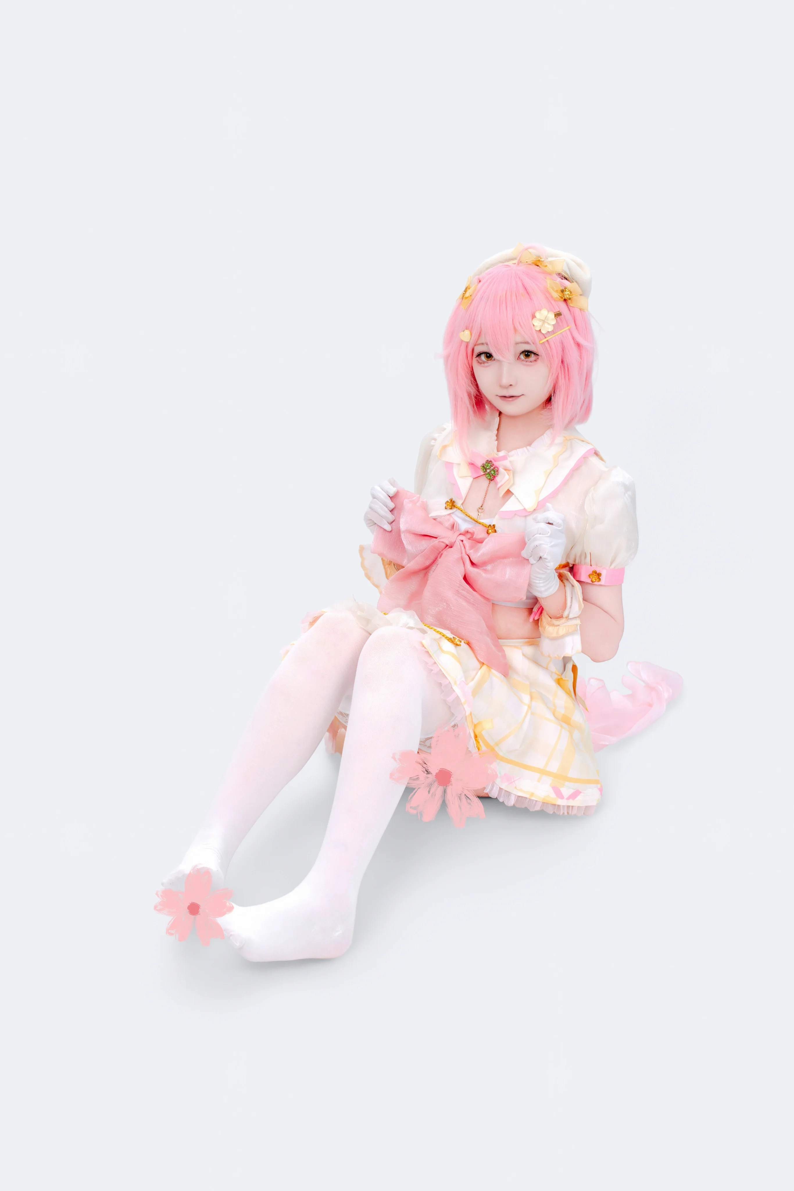 【永雏塔菲cos】这身粉白主色调的魔法少女风装扮真的超甜 - 第 2 张