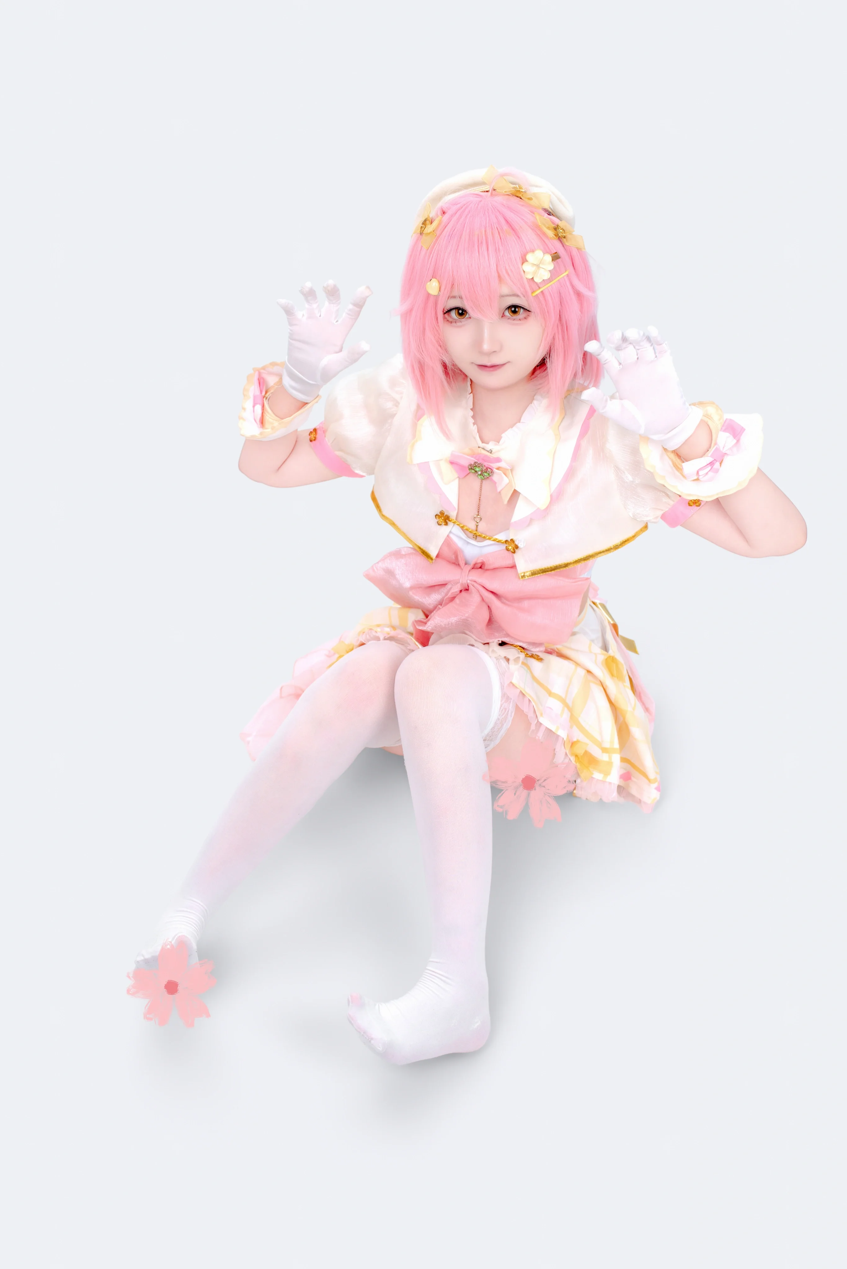 【永雏塔菲cos】这身粉白主色调的魔法少女风装扮真的超甜 - 第 3 张