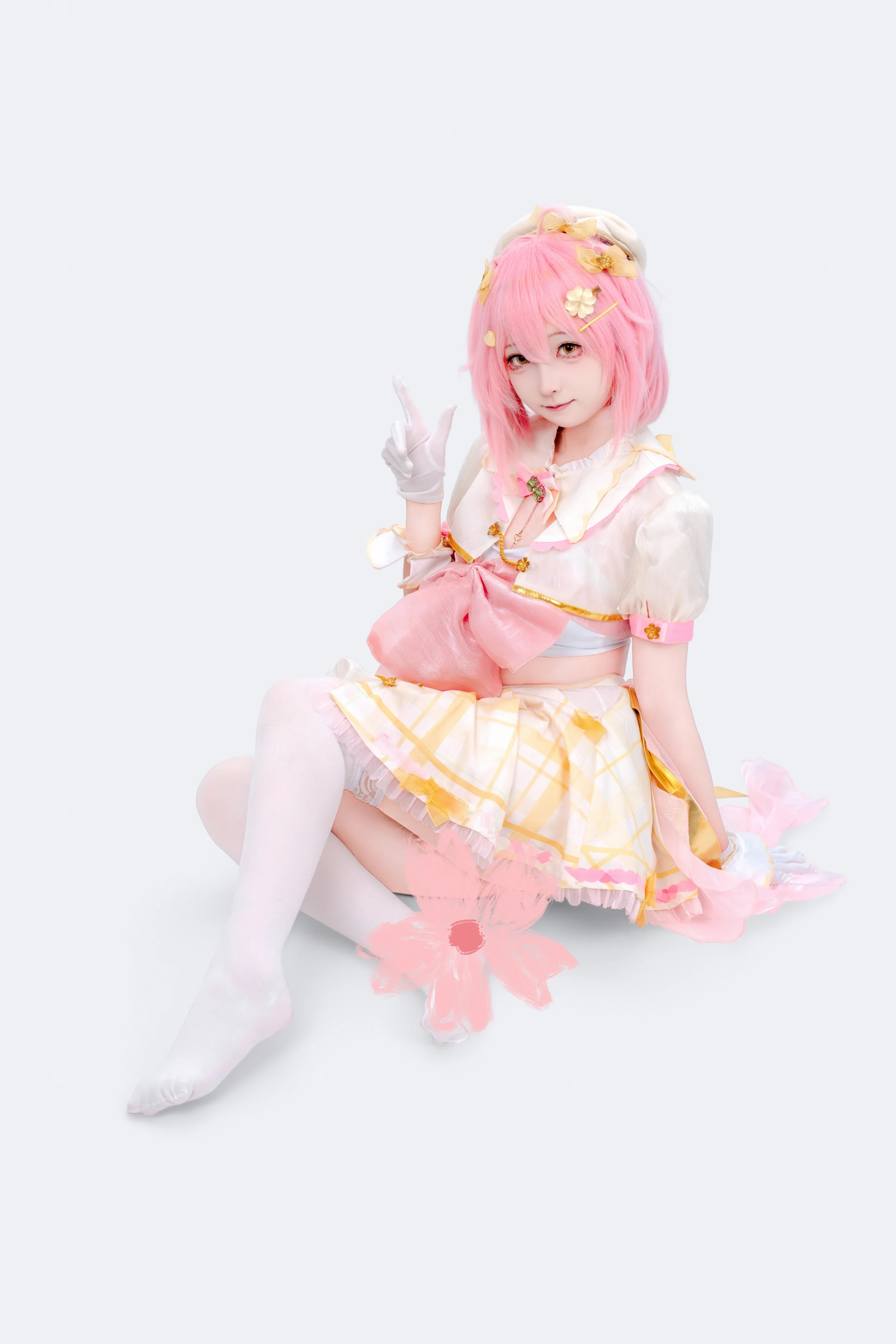 【永雏塔菲cos】这身粉白主色调的魔法少女风装扮真的超甜 - 第 4 张