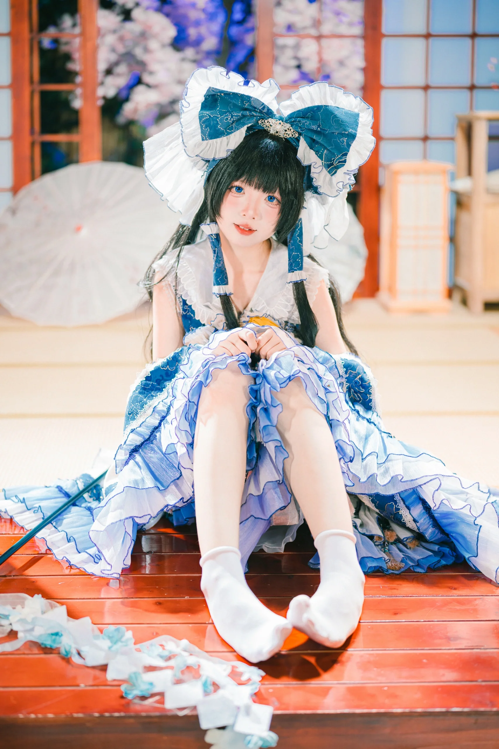 【博麗靈夢cos】東方project的紅白巫女，今日份的藍白幻想 - 第 1 張
