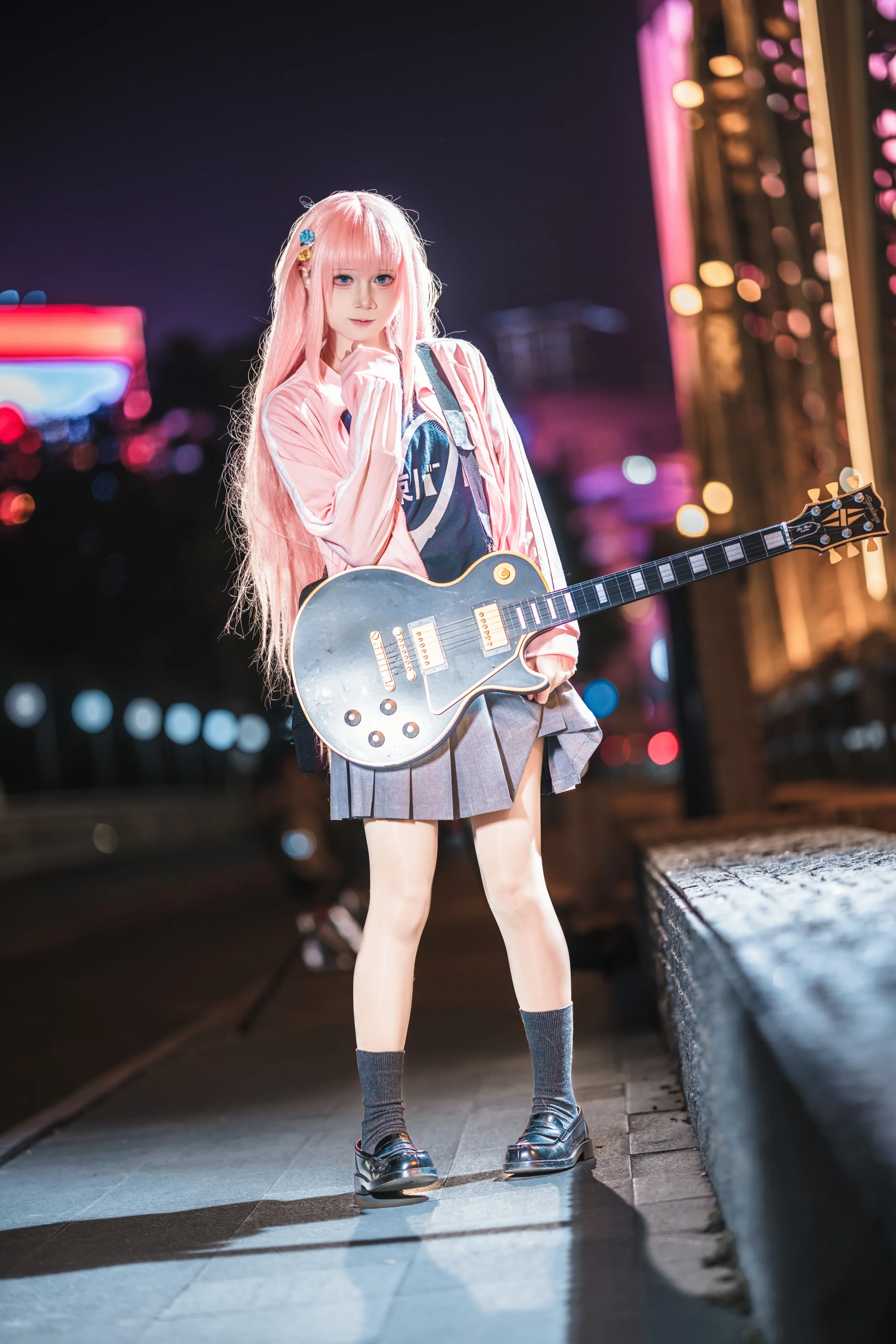 【后藤一里cos】孤独摇滚，夜色里的吉他少女 - 第 12 张