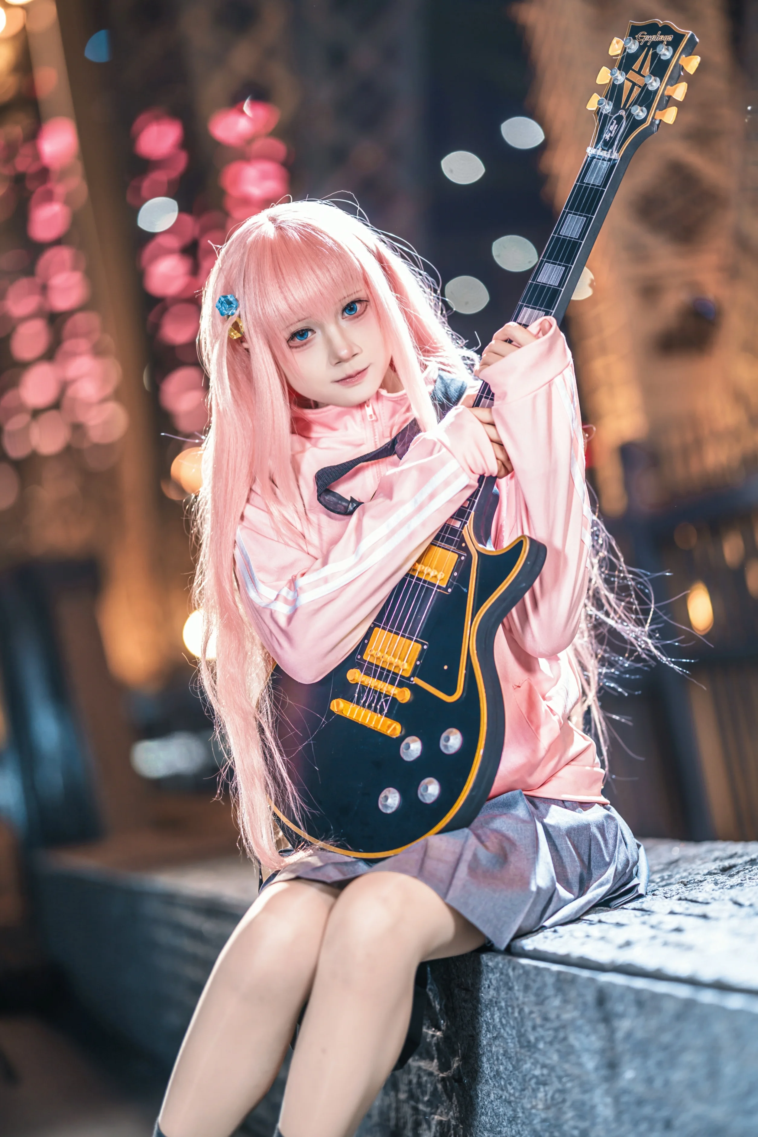 【后藤一里cos】孤独摇滚，夜色里的吉他少女 - 第 13 张