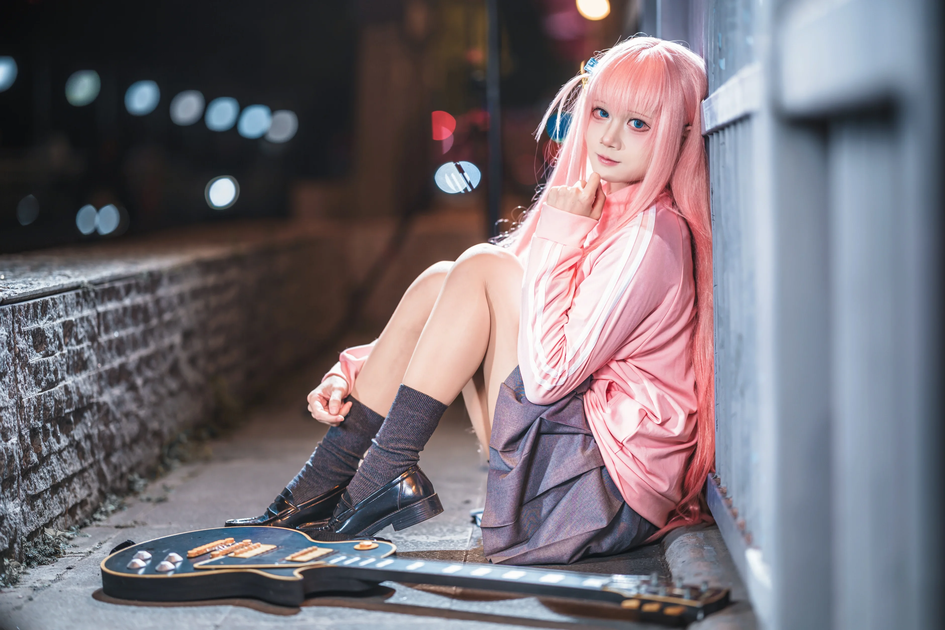 【后藤一里cos】孤独摇滚，夜色里的吉他少女 - 第 3 张