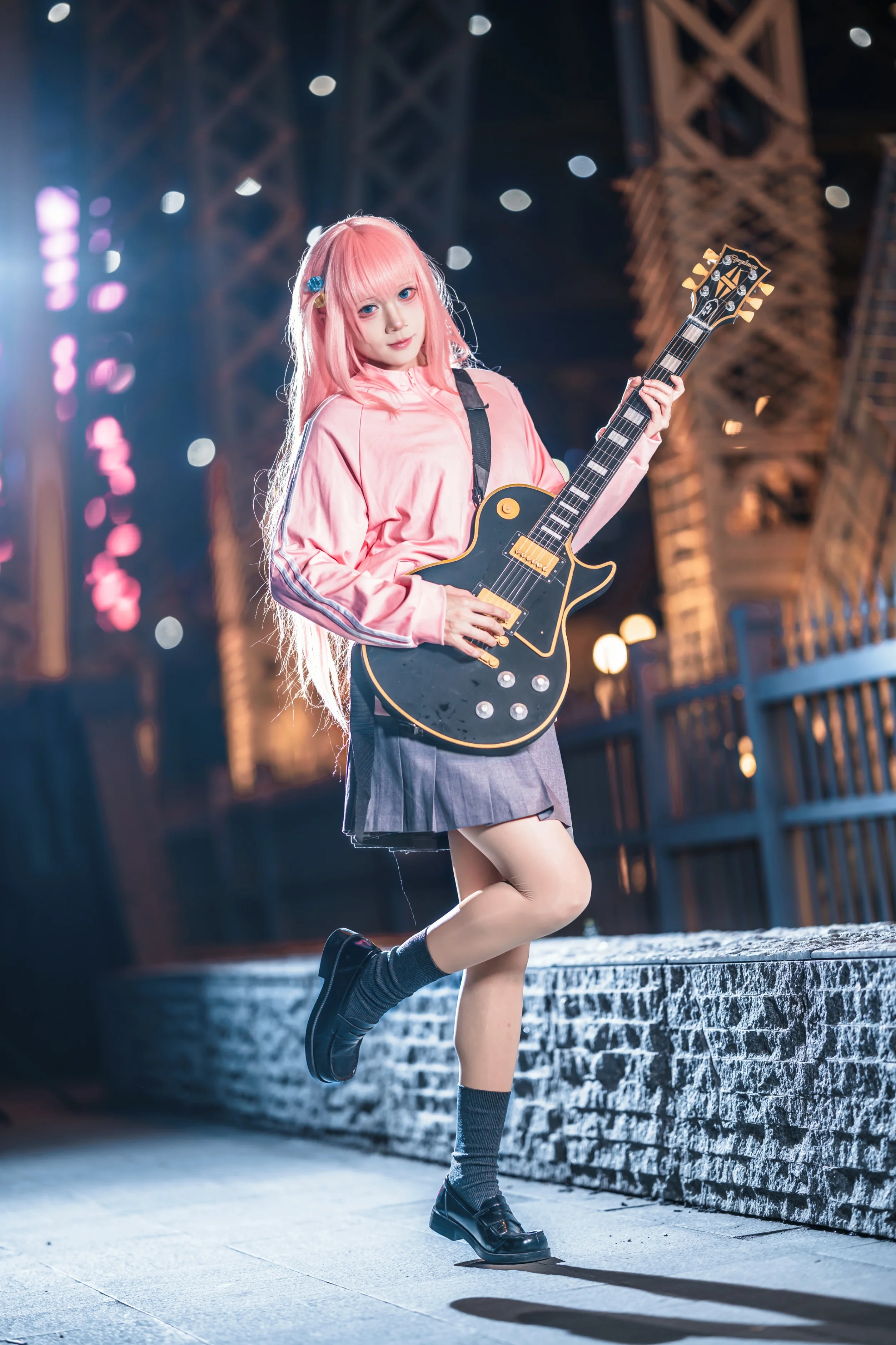 【后藤一里cos】孤独摇滚，夜色里的吉他少女 - 第 7 张