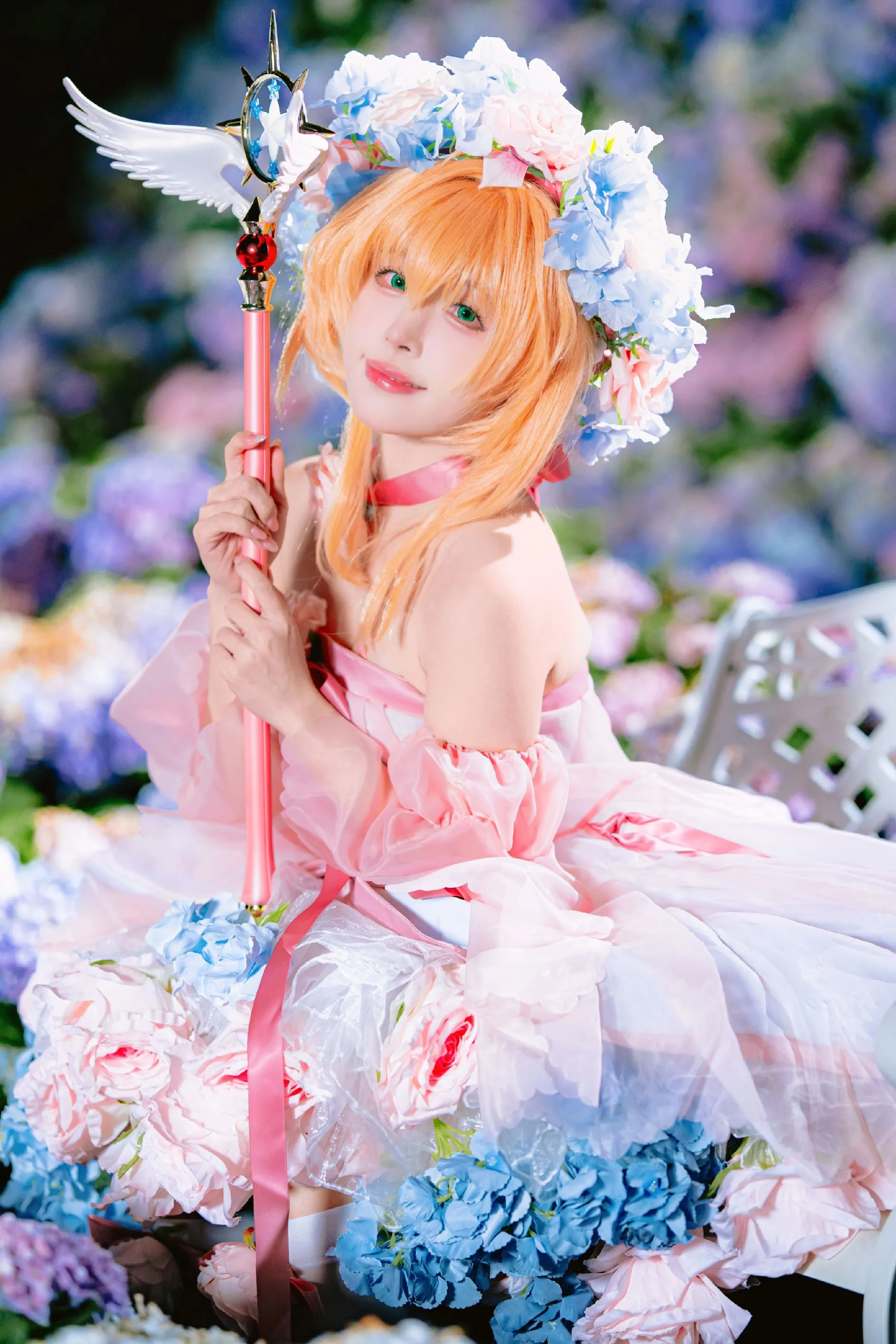 [Kinomoto Sakura Cosplay] Cardcaptor Sakura: The Magical Girl in a Sea of Hydrangeas - Image 2