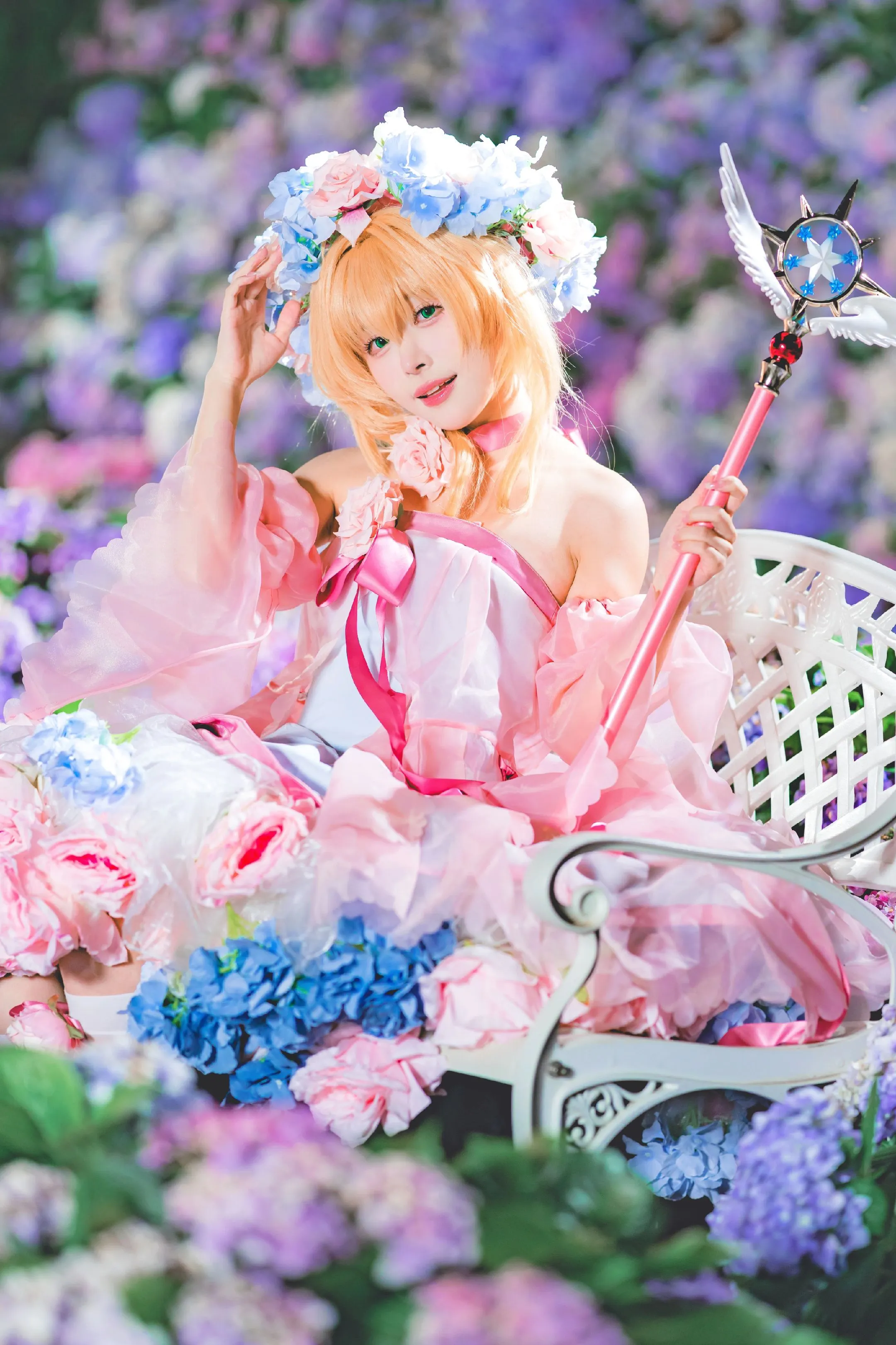 [Kinomoto Sakura Cosplay] Cardcaptor Sakura: The Magical Girl in a Sea of Hydrangeas - Image 3