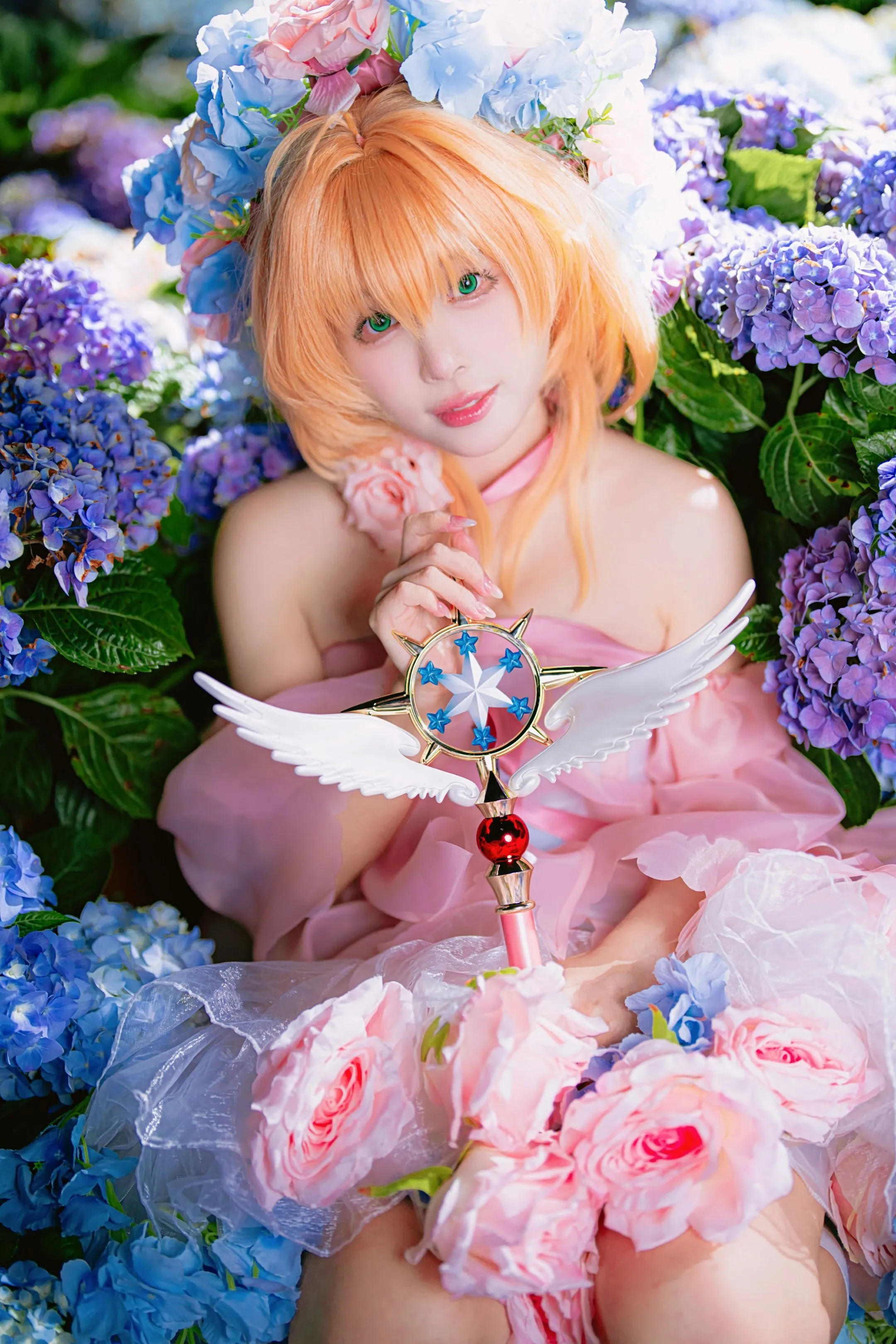 【木之本樱cos】魔卡少女樱，绣球花海里的魔法少女