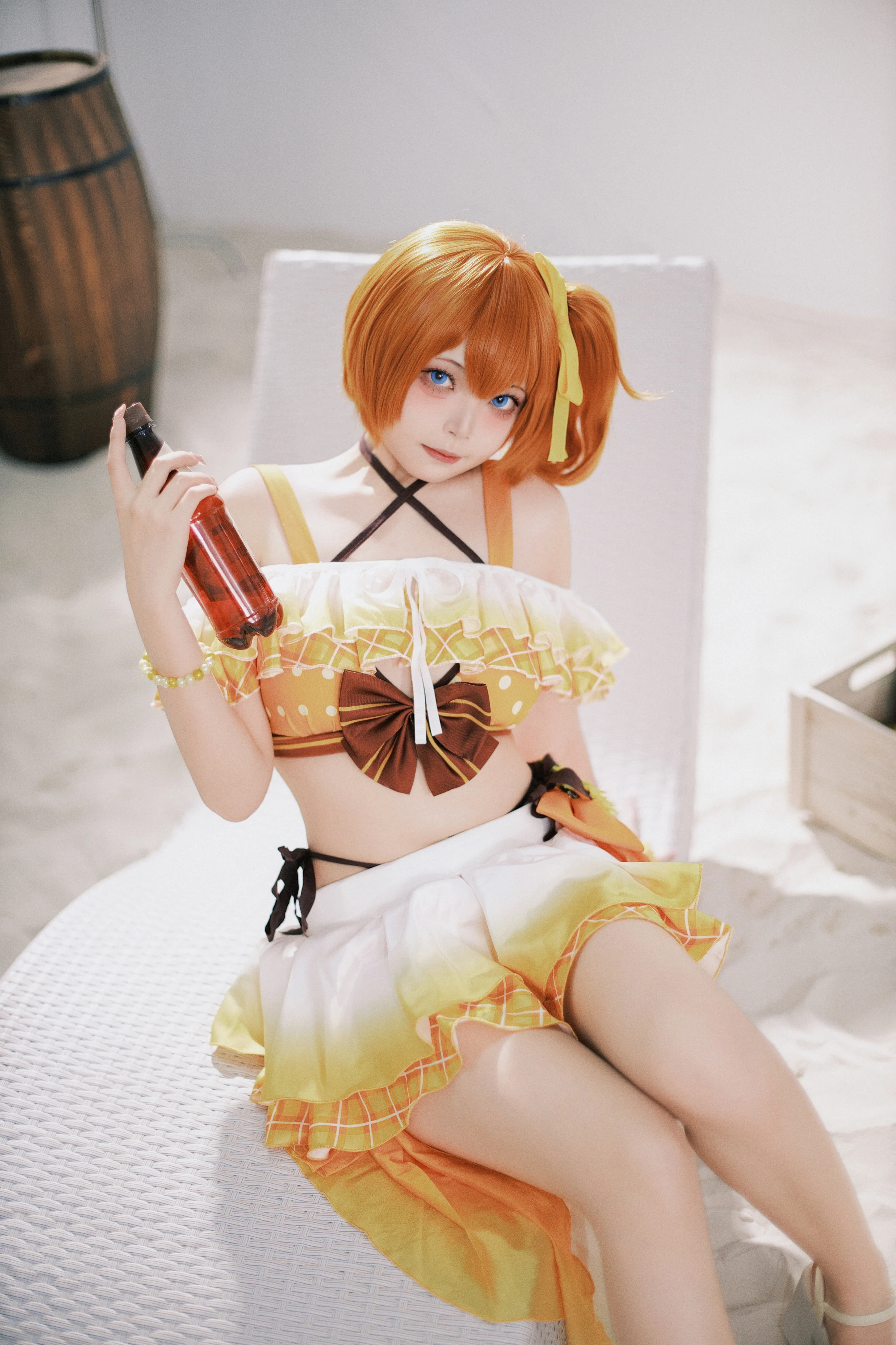 【穂乃果コスプレ】サマー水着ポートレート、元気いっぱいのくるくるサイドポニーに挑戦 - 5 枚目