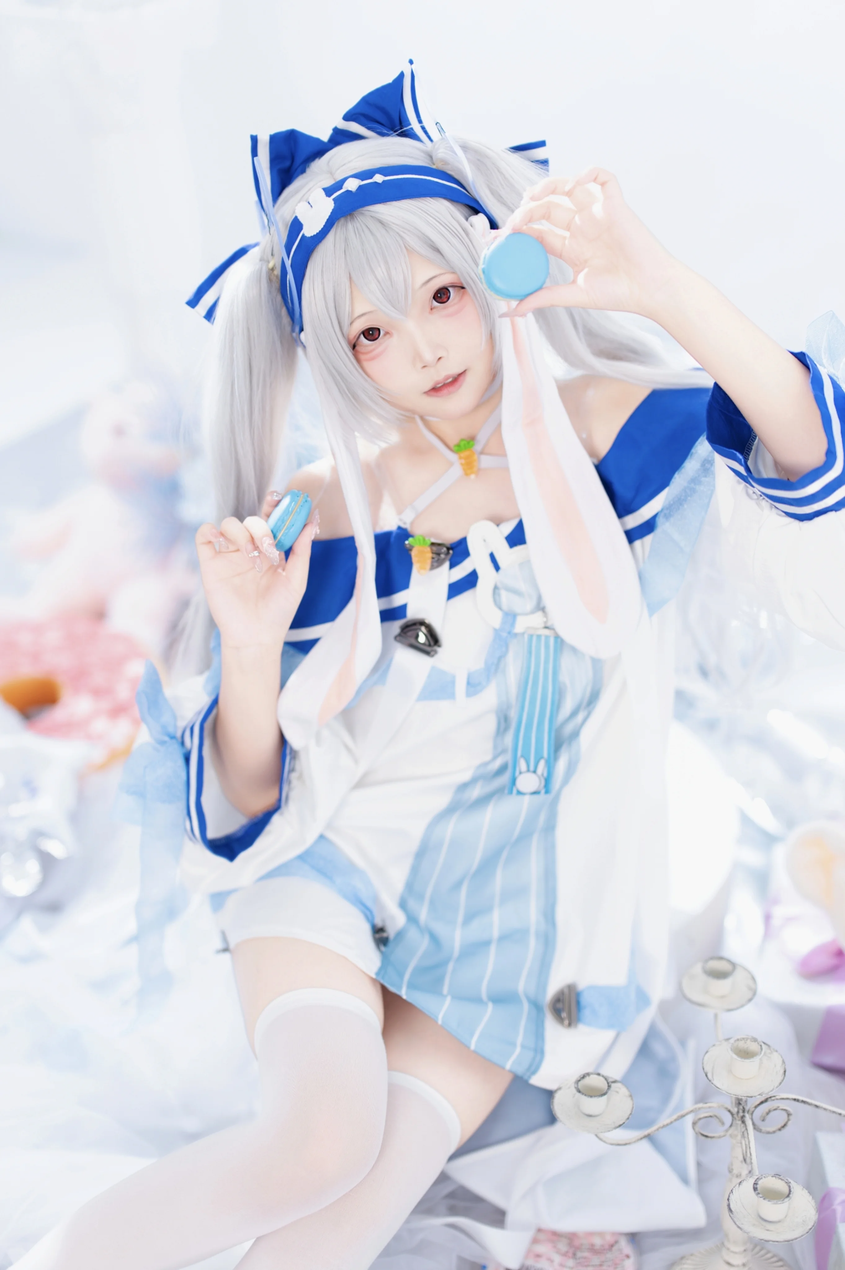 【拉菲cos】碧蓝航线中的可爱担当，水手服与白毛红瞳 - 第 1 张