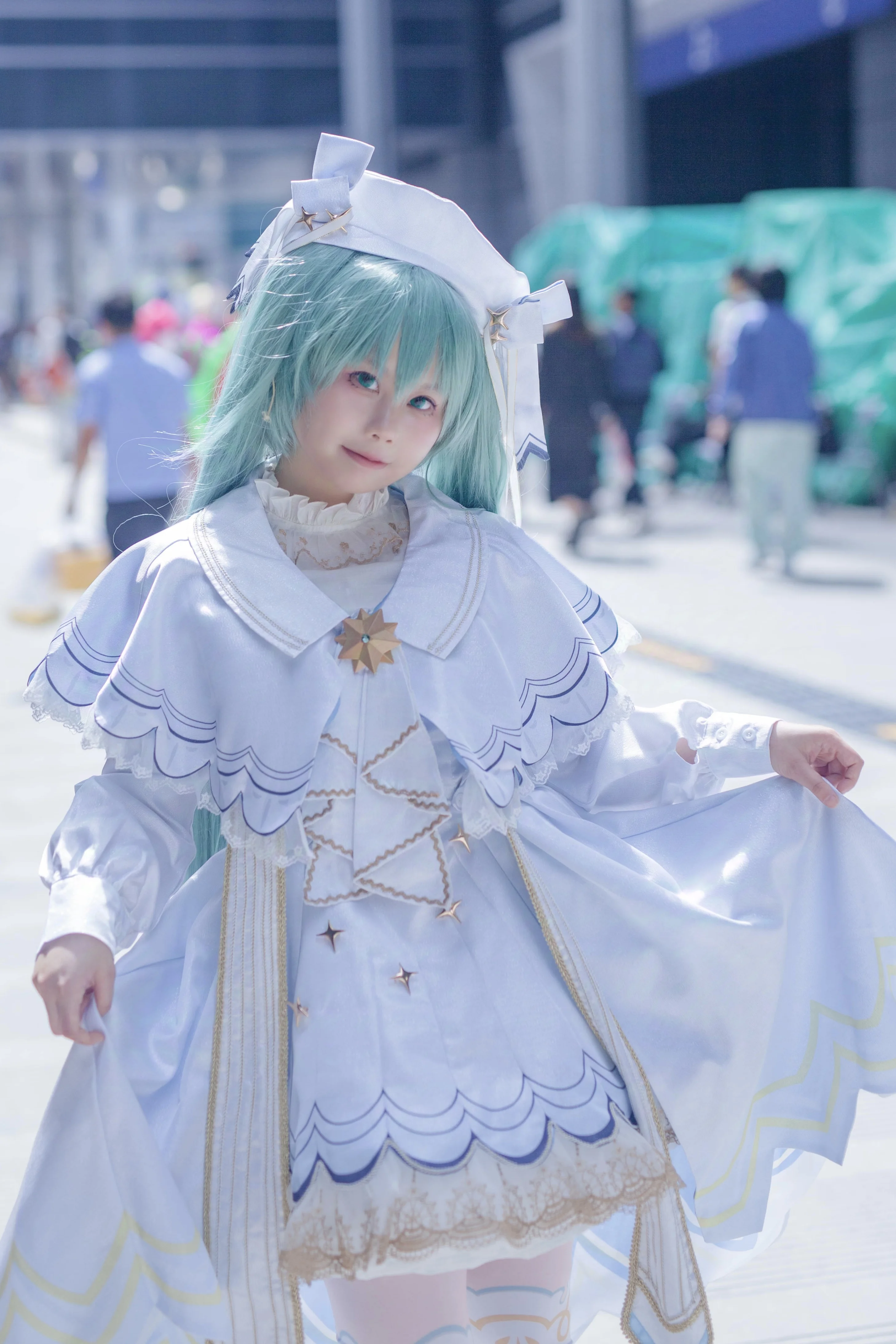 【初音未来cos】星祁之夜的白裙，在CP30的阳光下
