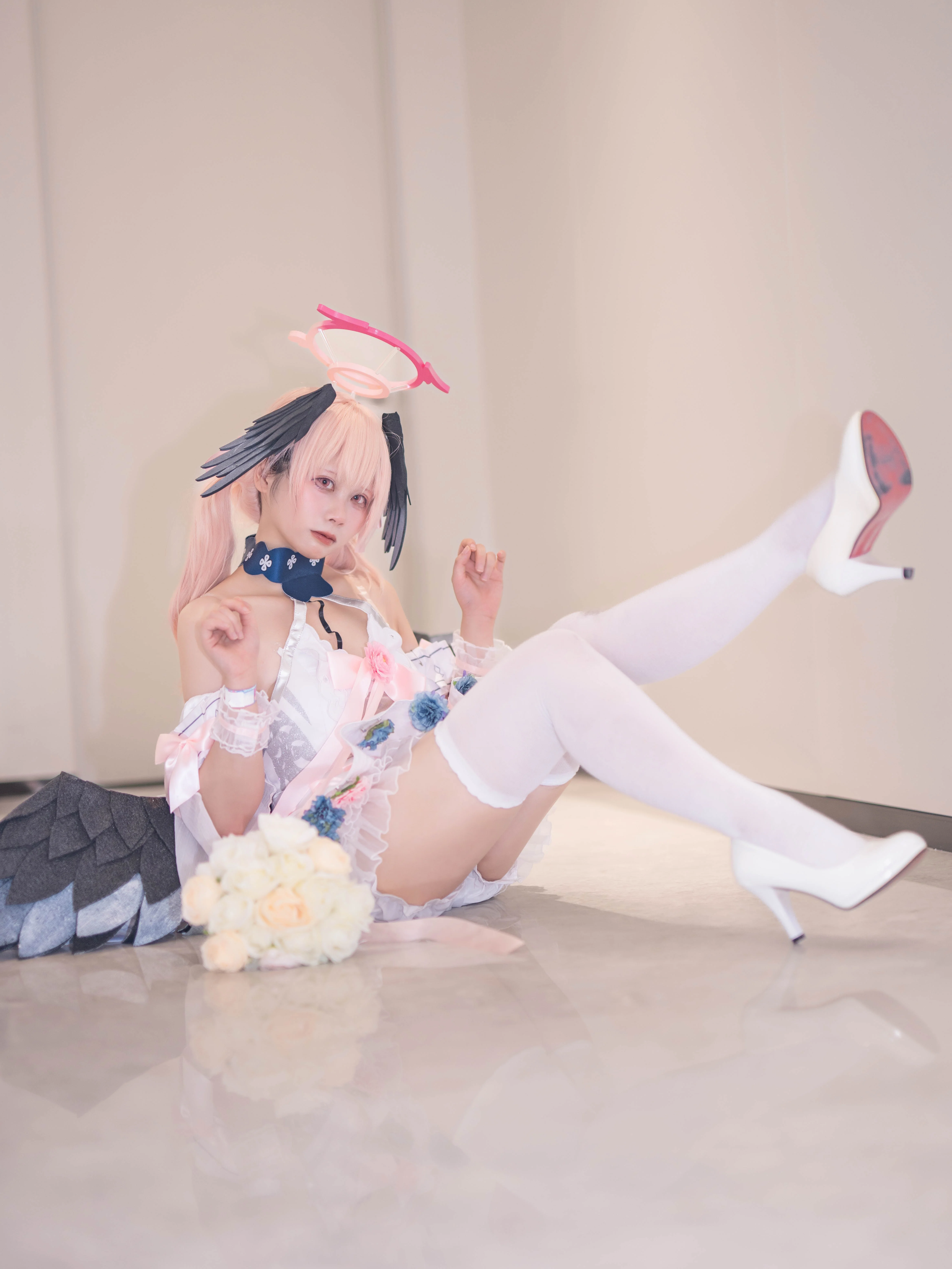 【下江小春cos】七夕平安夜，蓝白羽翼少女的日常