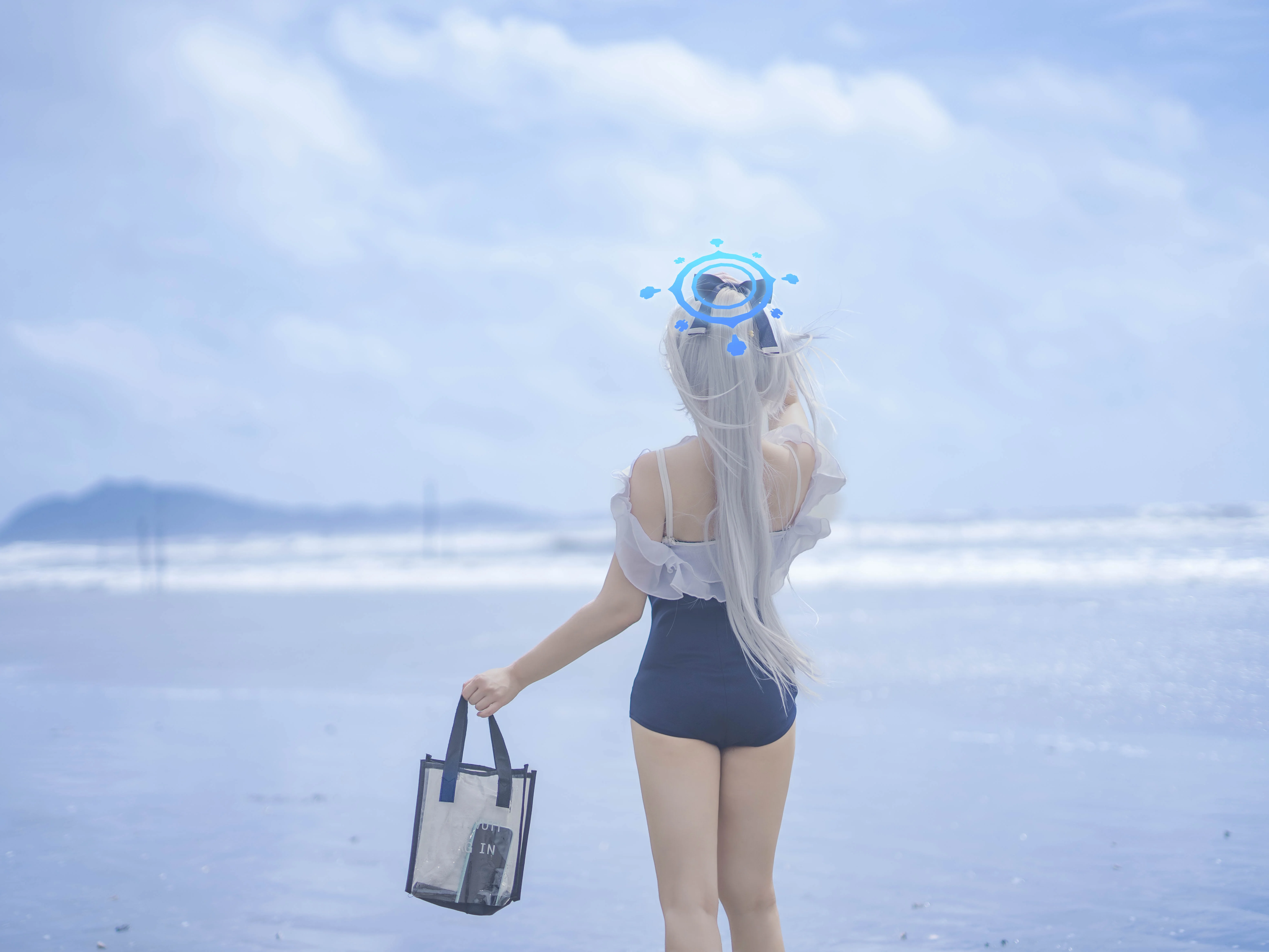【月雪宫子cos】碧蓝档案，台风也挡不住的夏日海边 - 第 4 张