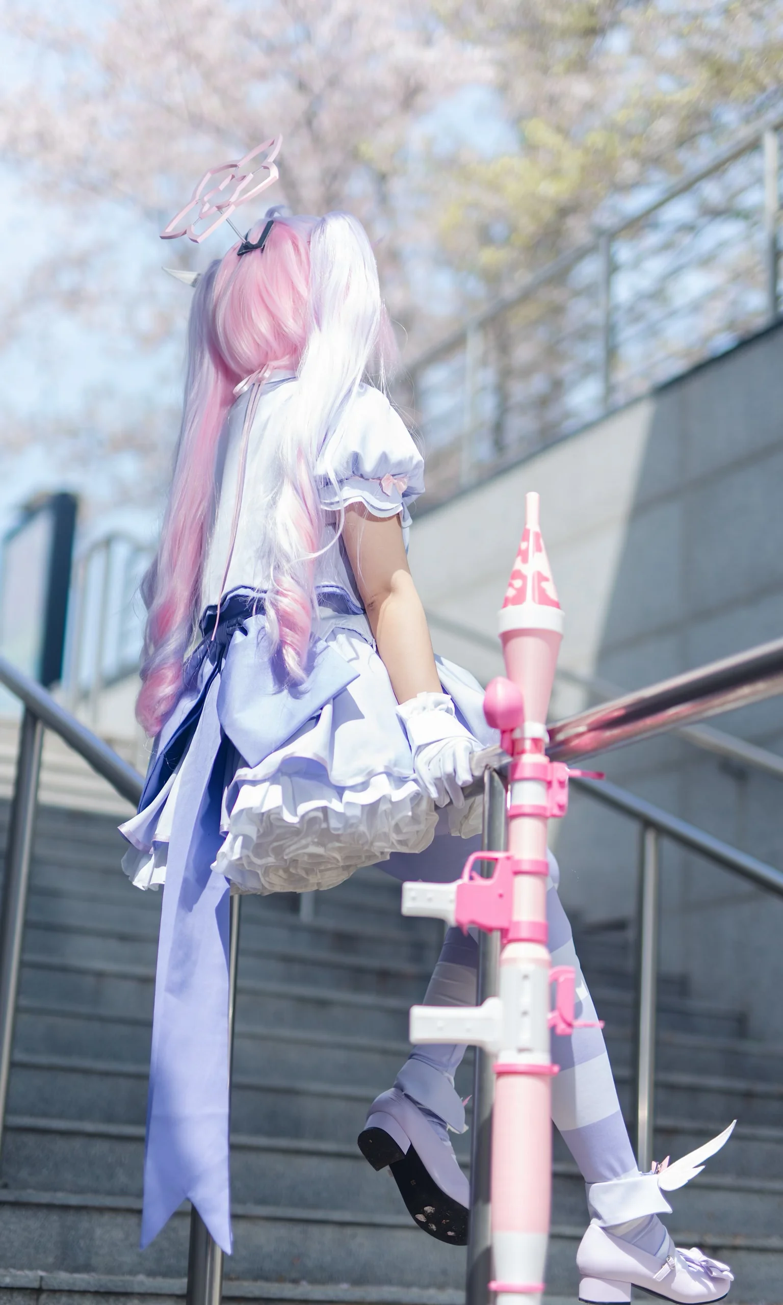 【宇澤玲紗cos】在櫻花下捕捉碧藍檔案的魔法少女瞬間 - 第 3 張