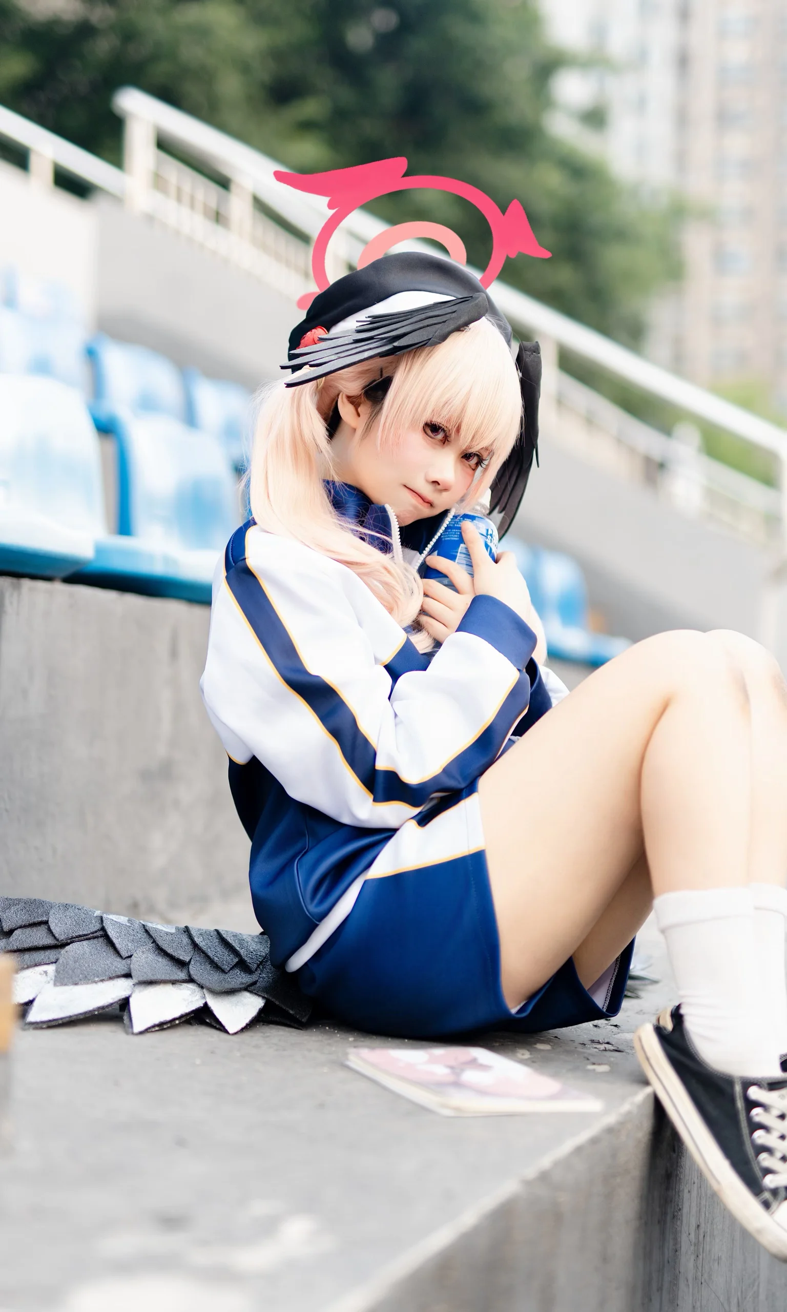【下江小春cos】換上蔚藍檔案的體操服，在操場階梯上一起休息一下吧 - 第 2 張