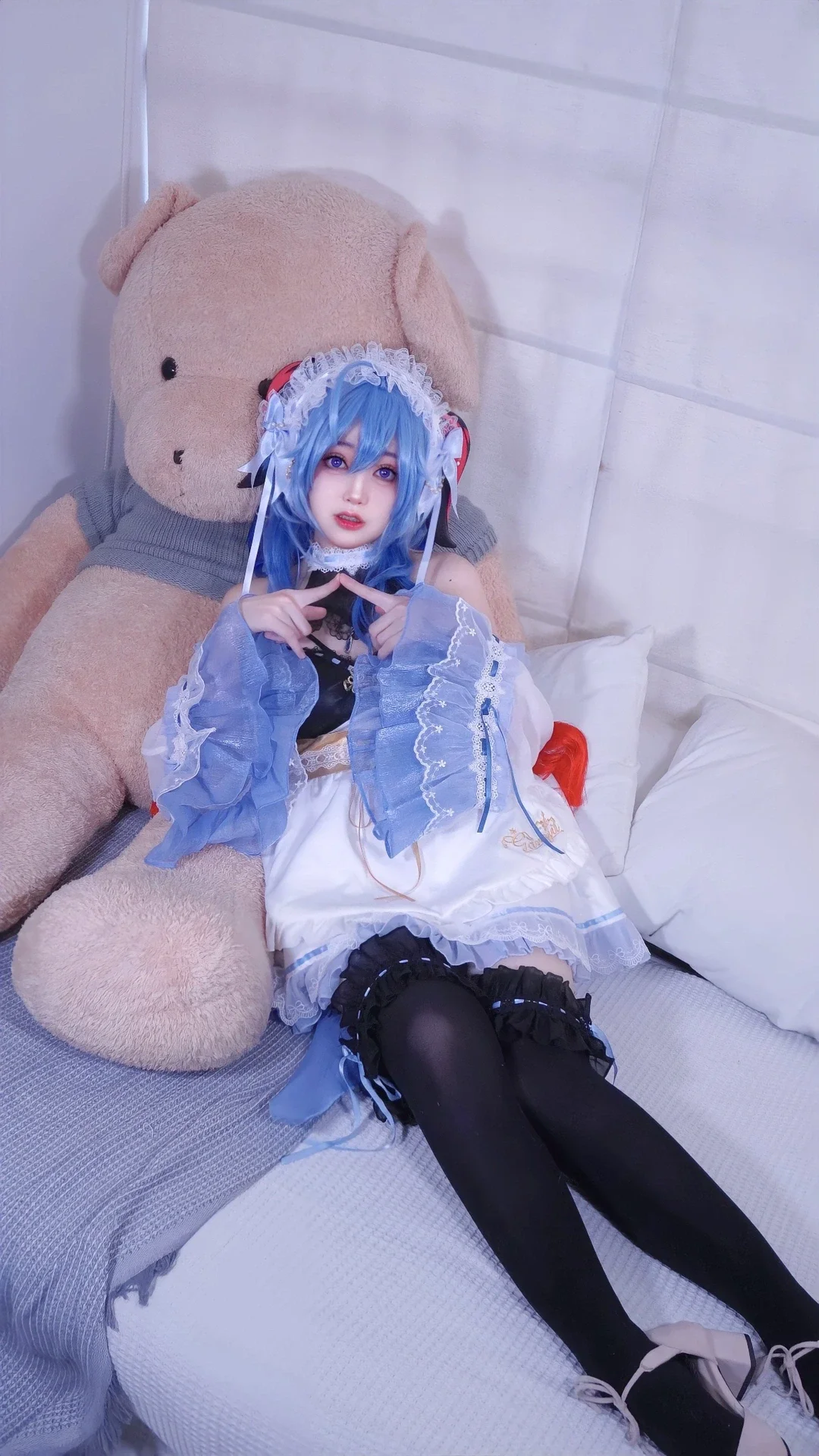 【甘雨cos】原神甘雨女仆装，工作加班后的甜美治愈瞬间 - 第 1 张