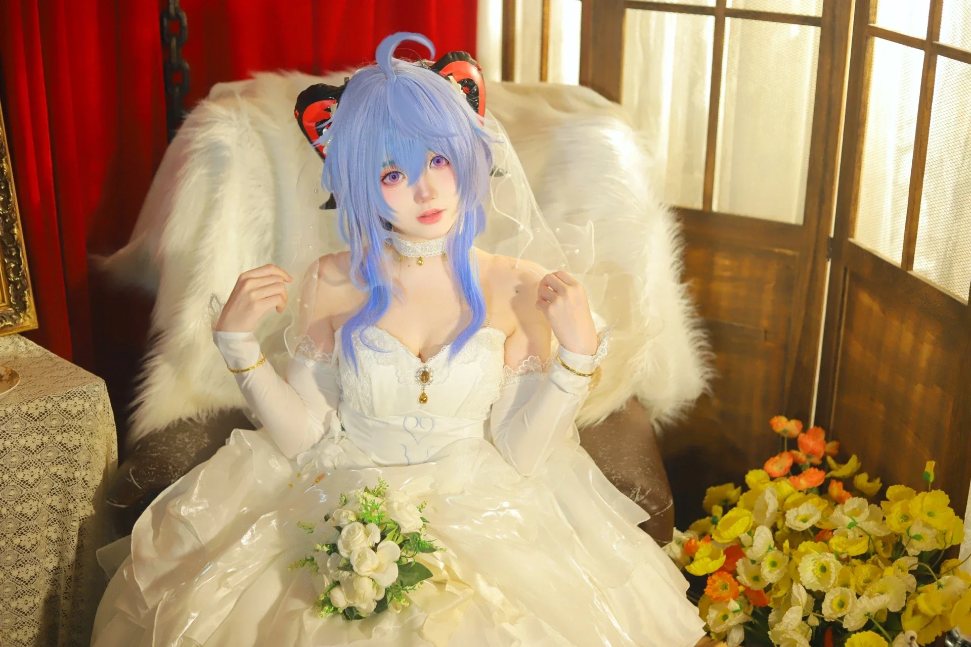 【甘雨cos】原神花嫁，梦幻婚纱照记录 - 第 4 张